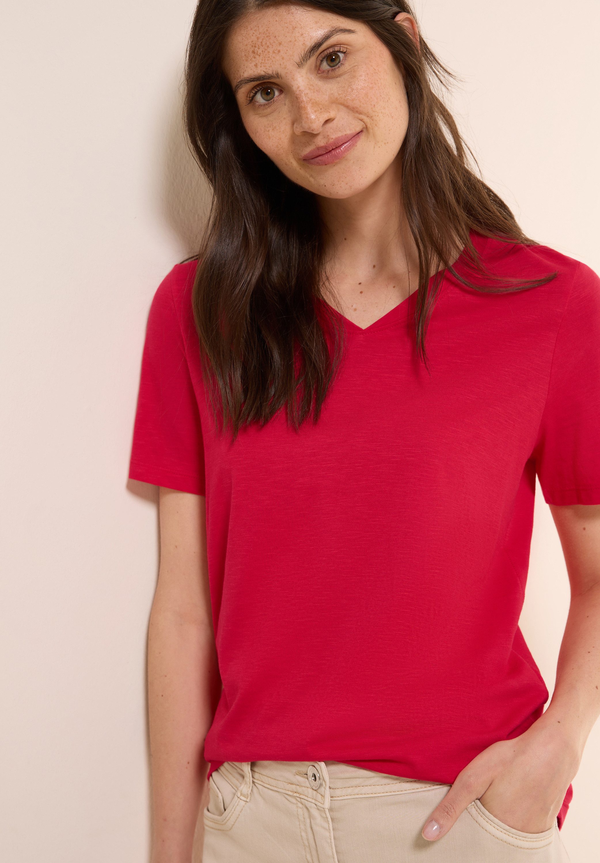 CECIL T-Shirt mit V-Ausschnitt