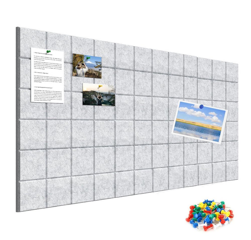 AFKSMILE Pinnwand 12 Stück Filz Pinnwand Selbstklebend, 30x30cm Dekorative Filzboard