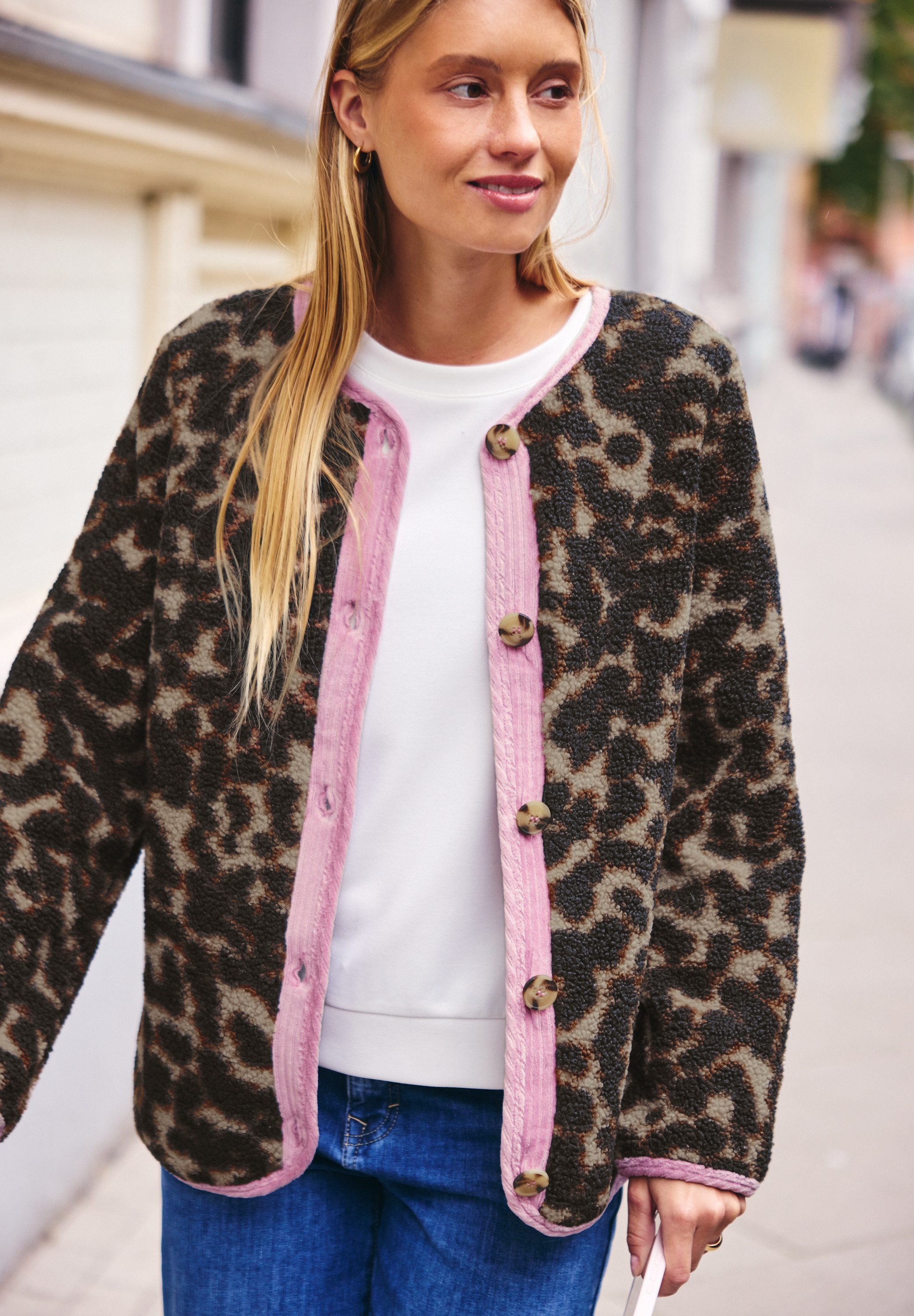 STREET ONE STUDIO Cardigan mit Leomuster