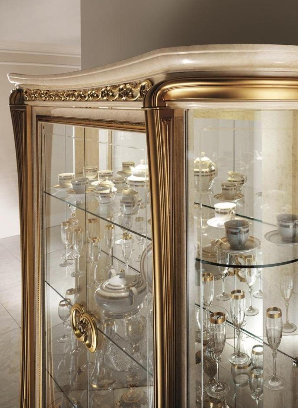 Vitrine Barock Rokoko Vitrinen Glasschrank Wohnzimmer Vitrine JVmoebel Schrank Regal