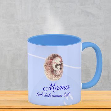 speecheese Tasse Mama hab dich immer lieb Kaffeebecher Hellblau Besonders geeignet als