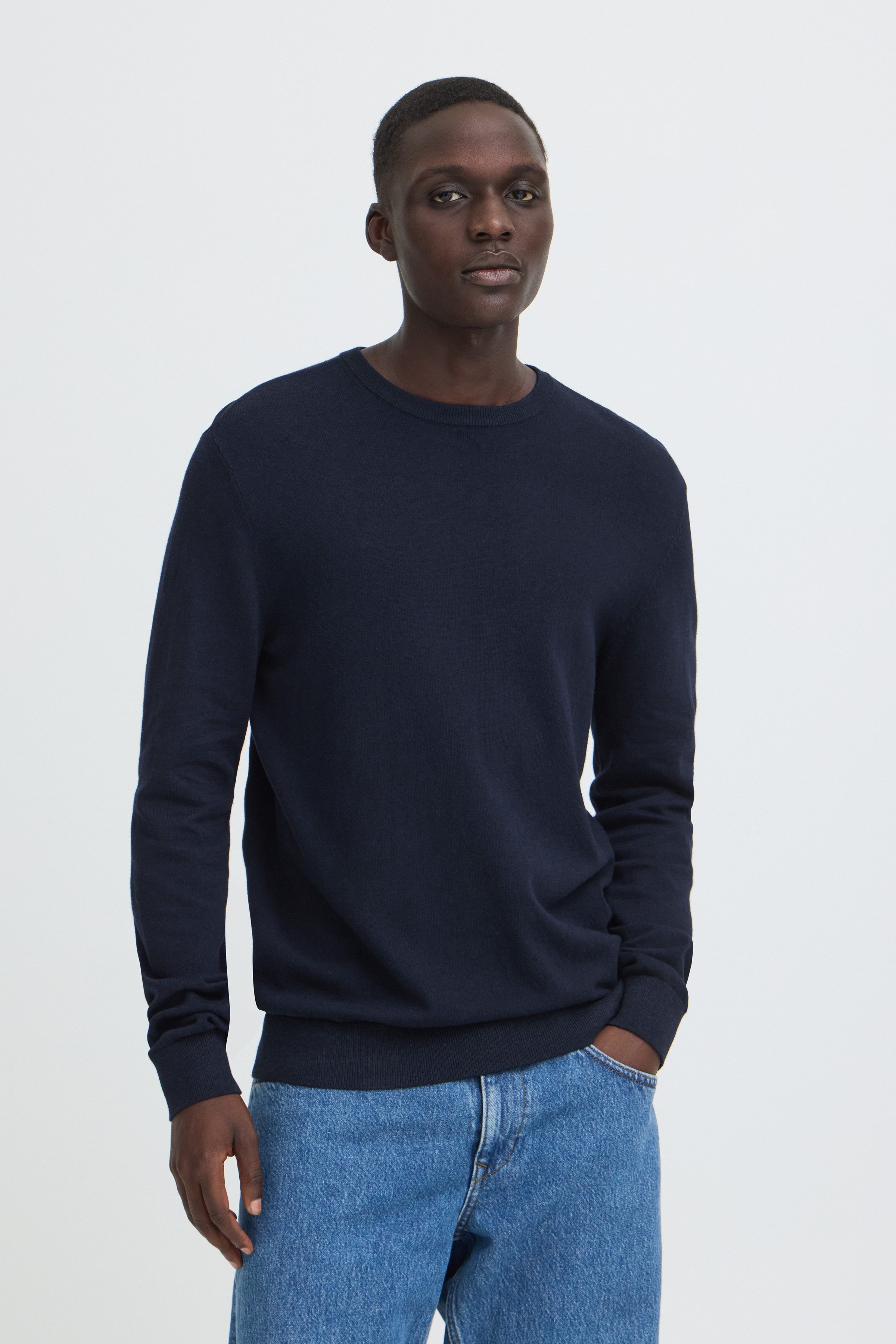 Blend Rundhalspullover BHBAGGE CREW KNIT Baumwollmischung, regular fit