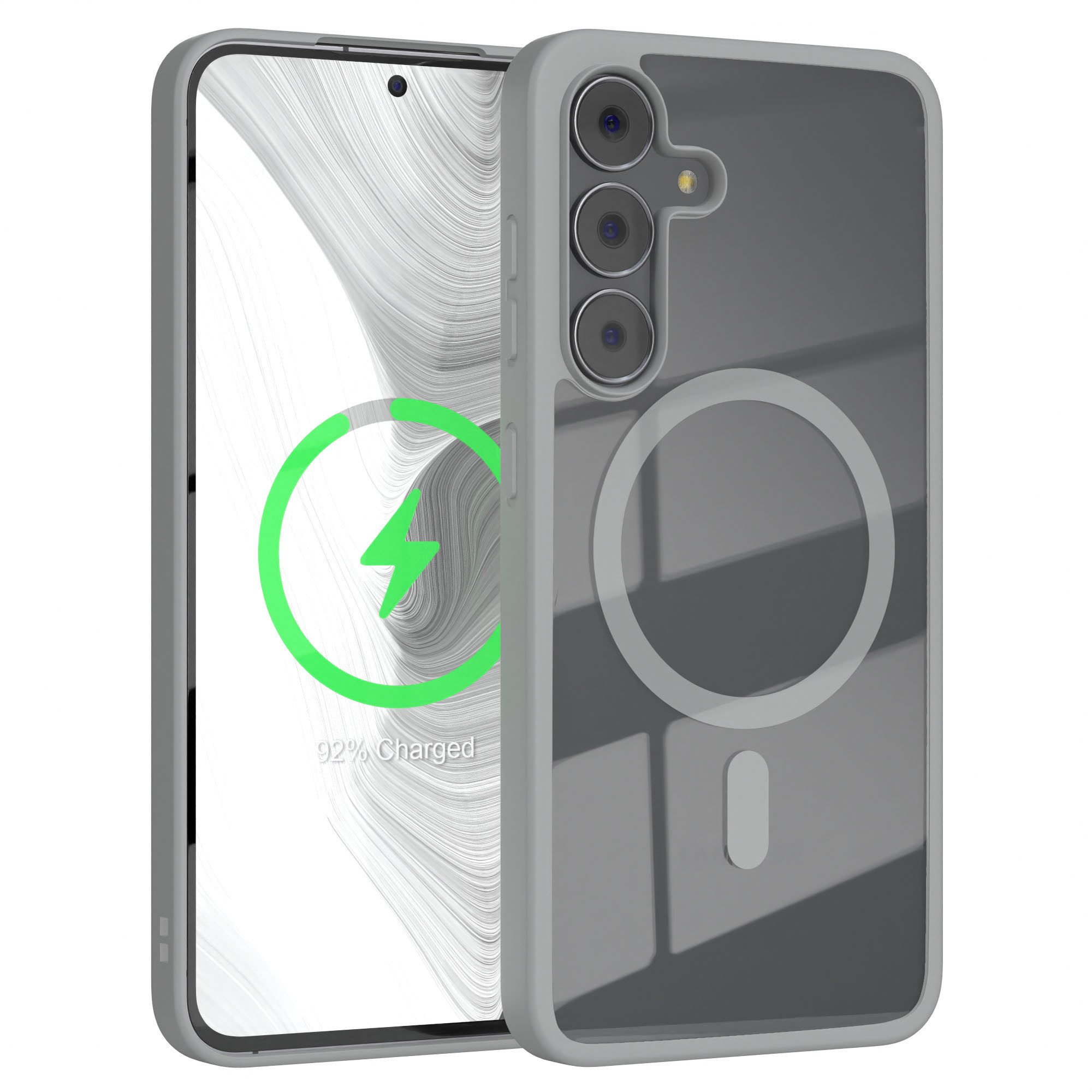 EAZY CASE Handyhülle Transparente Hülle mit MagSafe Galaxy S25 FE 6,7 Zoll, Back Cover Slimcover mit Displayschutz, Magsafefunktion, Bumper-Hülle
