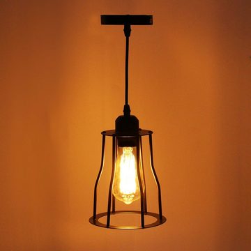 Insma Pendelleuchte, Halogen, nach Ihrer gewählten Glühbirne, E27 Lampenschirm Industrial Retro Metallkäfig