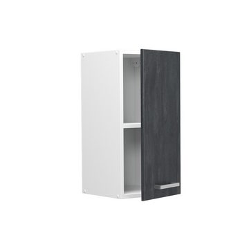 Livinity® Hängeschrank Küchenoberschrank R-Line 30 cm Weiß Schwarz Beton