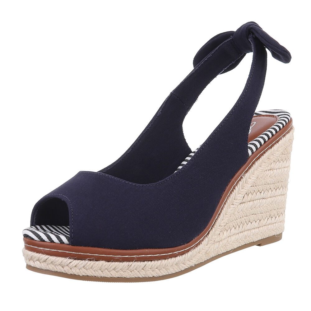 Ital-Design Stylische Wedges mit Komfort und Stil Peeptoepumps (89322672) Keilabsatz/Wedge Keilsandaletten in Dunkelblau