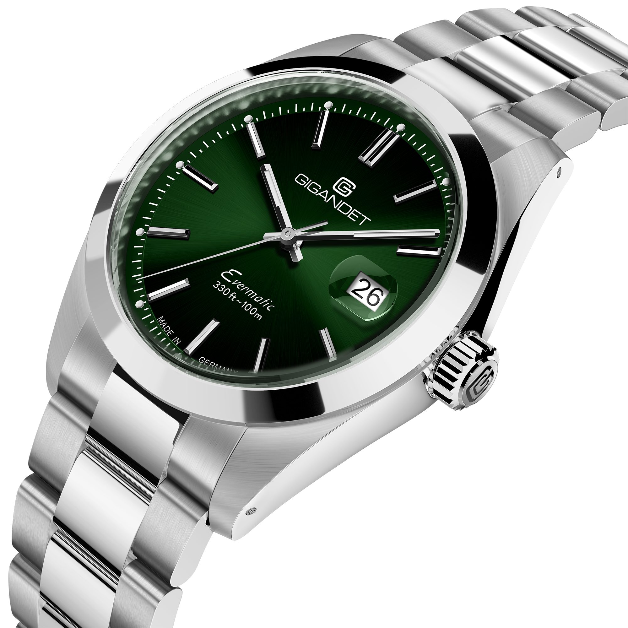 Gigandet Automatikuhr EVERMATIC G200-005M, Made in Germany, Saphirglas, Swiss Super-LumiNova, verschraubtes Band