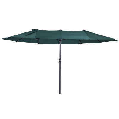 Outsunny Sonnenschirm Terrassenschirm mit Schirmständer Handkurbel, LxB: 460x270 cm, Doppelsonnenschirm, Gartenschirm, ohne Schirmständer