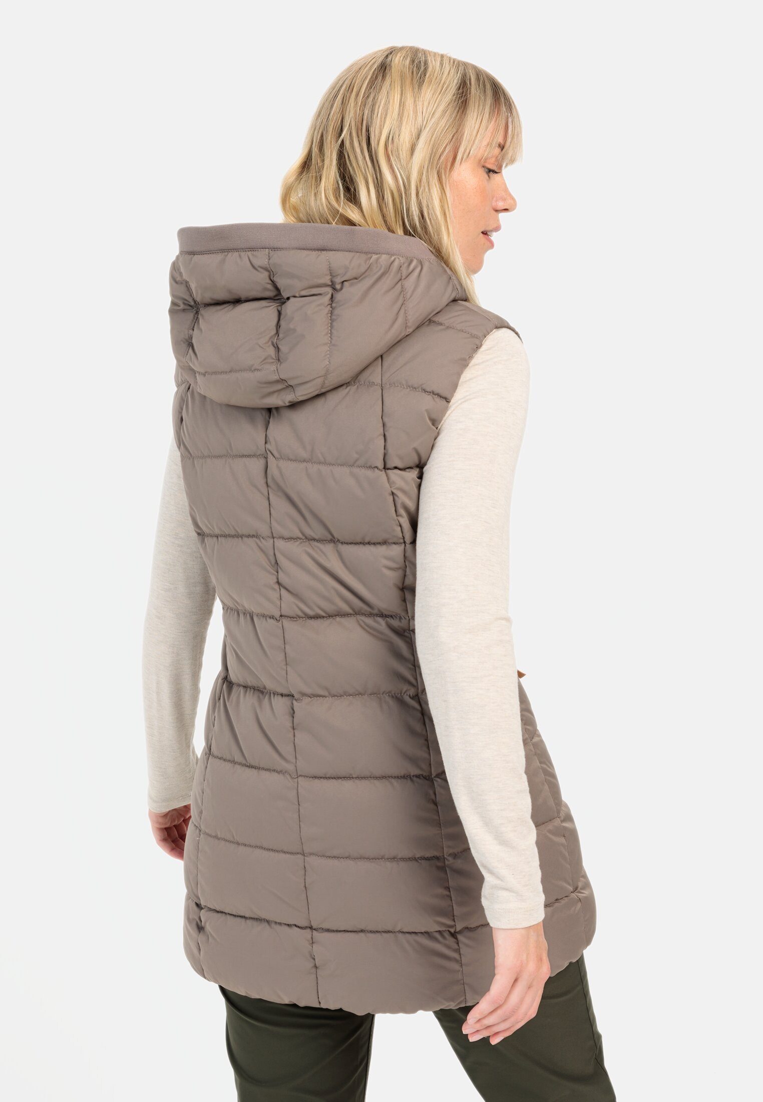 camel active Longweste mit Kapuze ärmellos Kapuze Badge günstig online kaufen