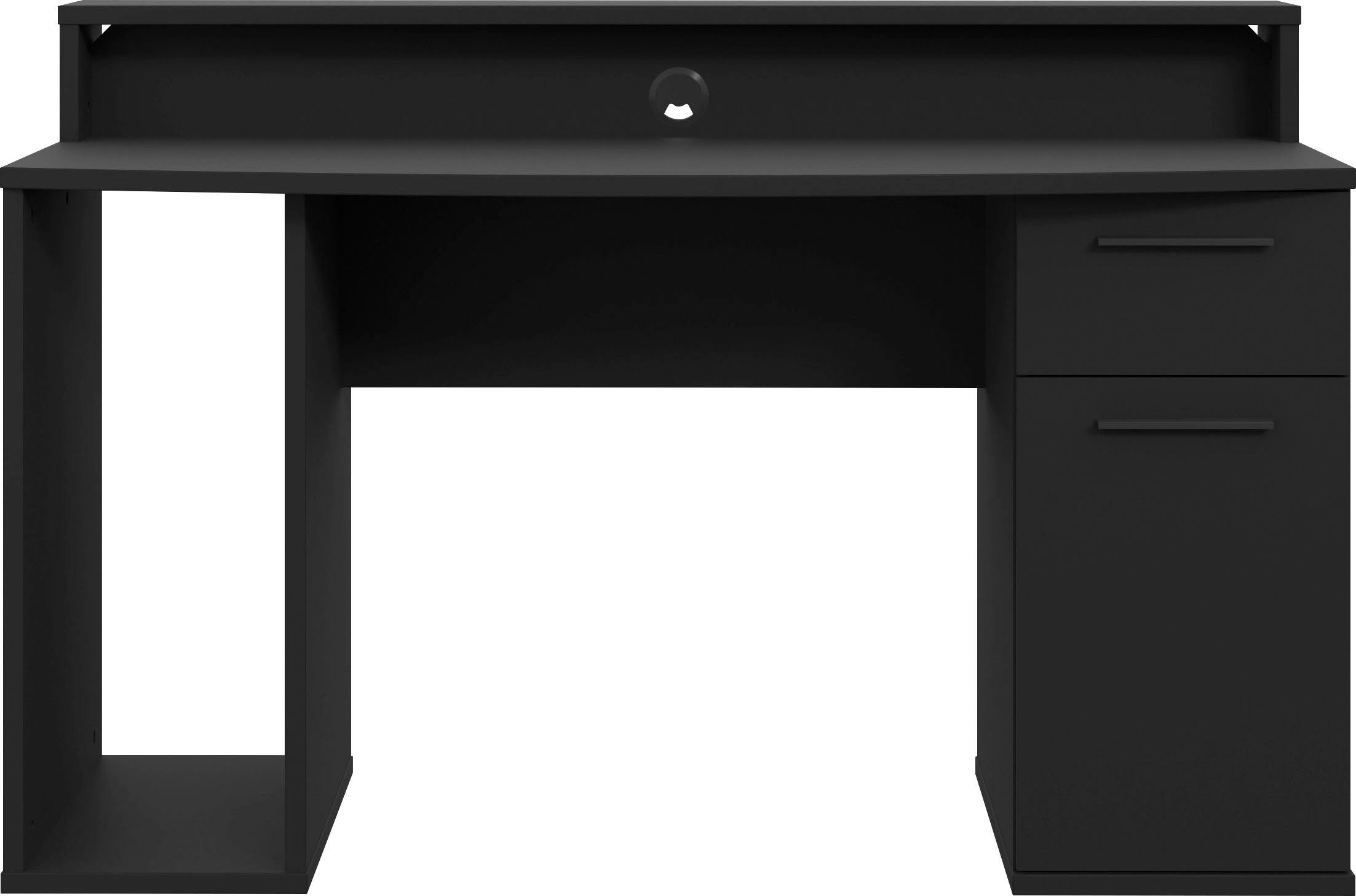 FORTE Gamingtisch Ayo, mit LED-RGB Beleuchtung, moderner Schreibtisch, Breite 140 cm