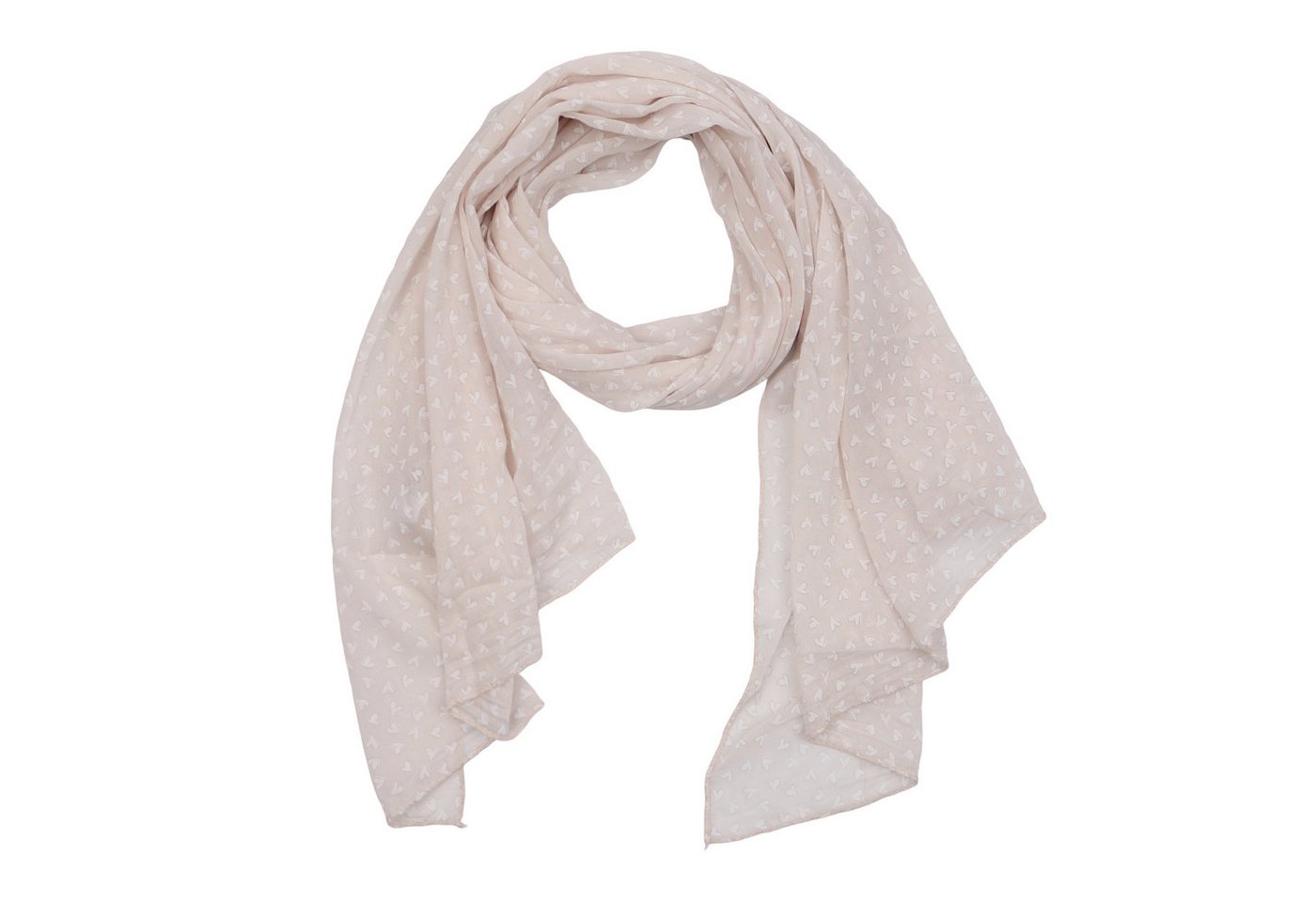 MIRROSI Modeschal Asymmetrischer Schal, Made in Italy 20% Seide 80% Baumwolle, (ca.177x77cm, leicht und bequem, Herz Muster), Damen Halstuch ideal für Frühling, Sommer und Herbst