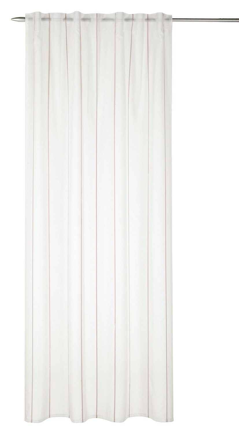 Vorhang Schlaufenvorhang, Beige, B 135 cm, L 245 cm, Albani, verdeckte Schlaufen, halbtransparent