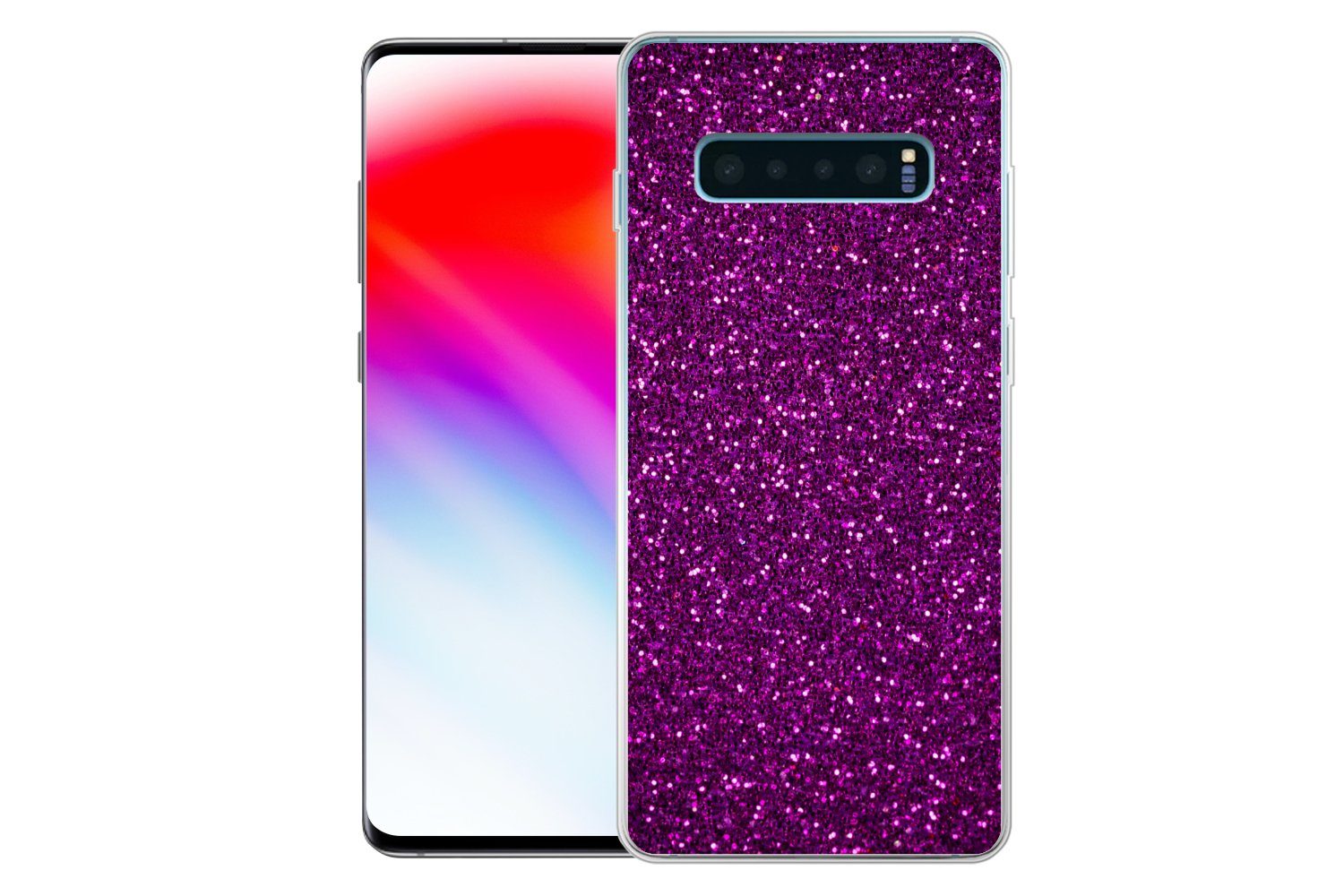 MuchoWow Handyhülle für Samsung Galaxy S10 Plus Lila - Rosa - Muster - Abstrakt, Phone Case, Silikon, Schutzhülle Dünn