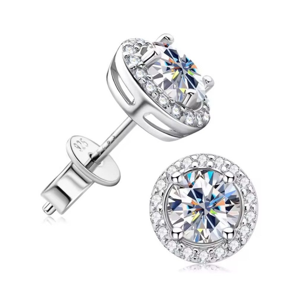 ROUGEMONT Paar Ohrstecker Funkelnde Damen Moissanit Ohrstecker 5mm 1,0ct, F günstig online kaufen