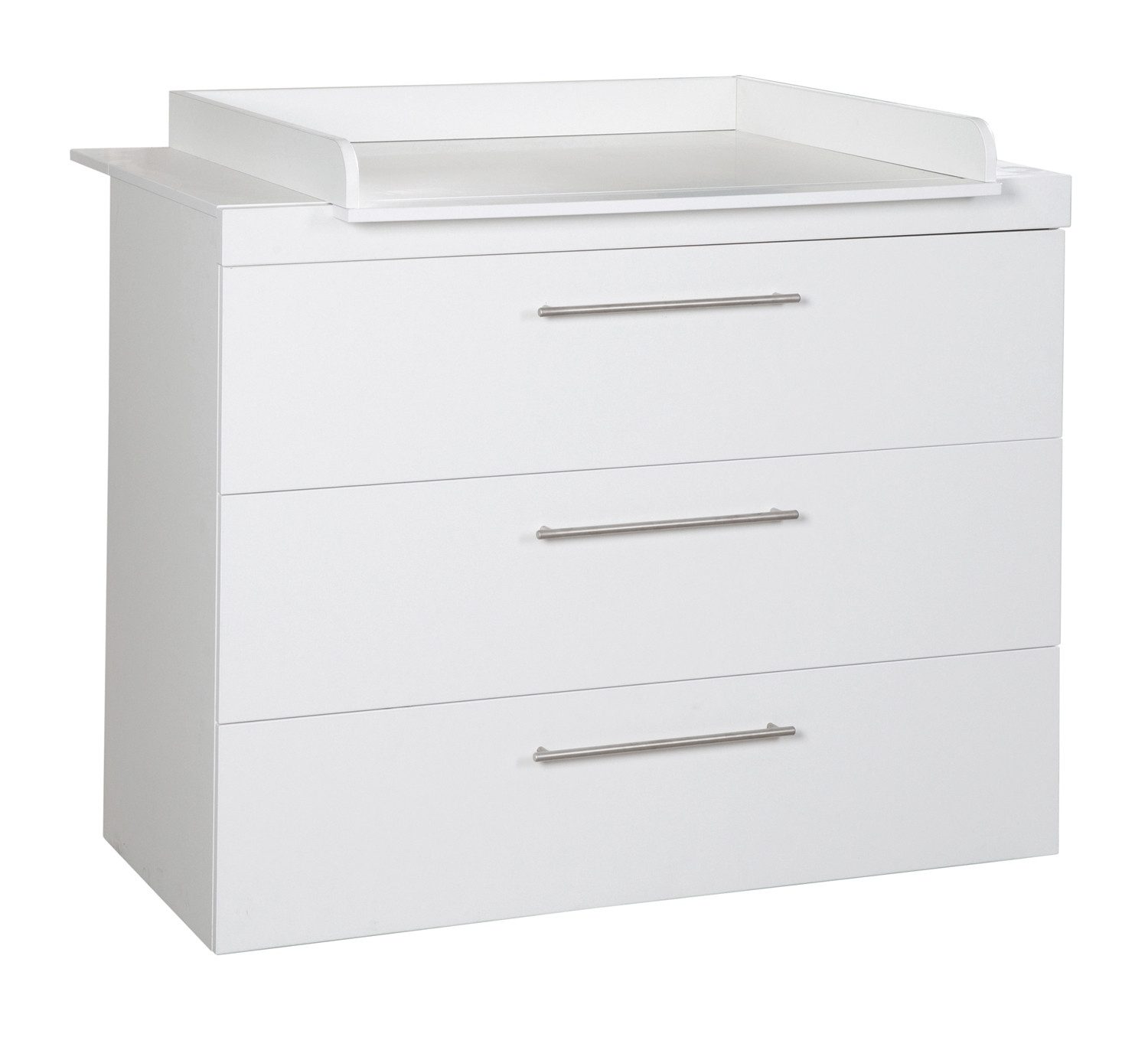 roba® Wickelkommode KIMI, Weiß, mit 3 Schubladen, inkl. Wickelaufsatz, B 117 x H 100 x T 79 cm