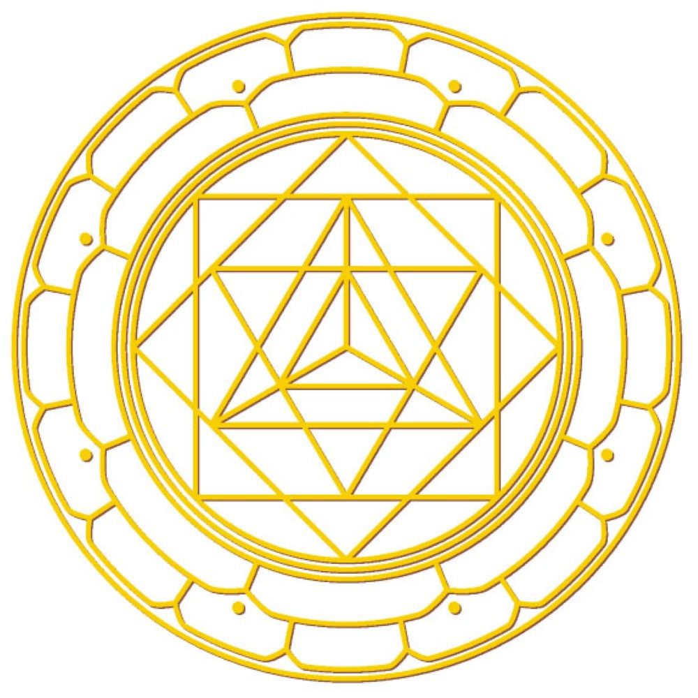 Saraswati Aufkleber Aufkleber Set 4x3cm/1x7,5cm gold-transparent Merkabah