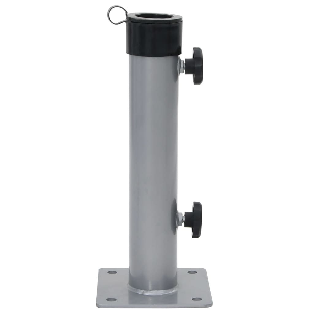 vidaXL Schirmhalter Sonnenschirmständer für Ø38/48 mm Mast Silbern Stahl, 1 tlg.