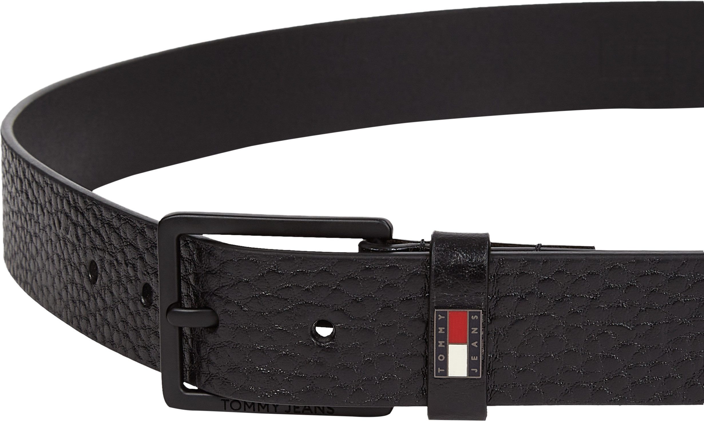 Tommy Jeans Ledergürtel TJM ELEVATED FLAG LEATHER 3.5 cm breit Größenverstellbar