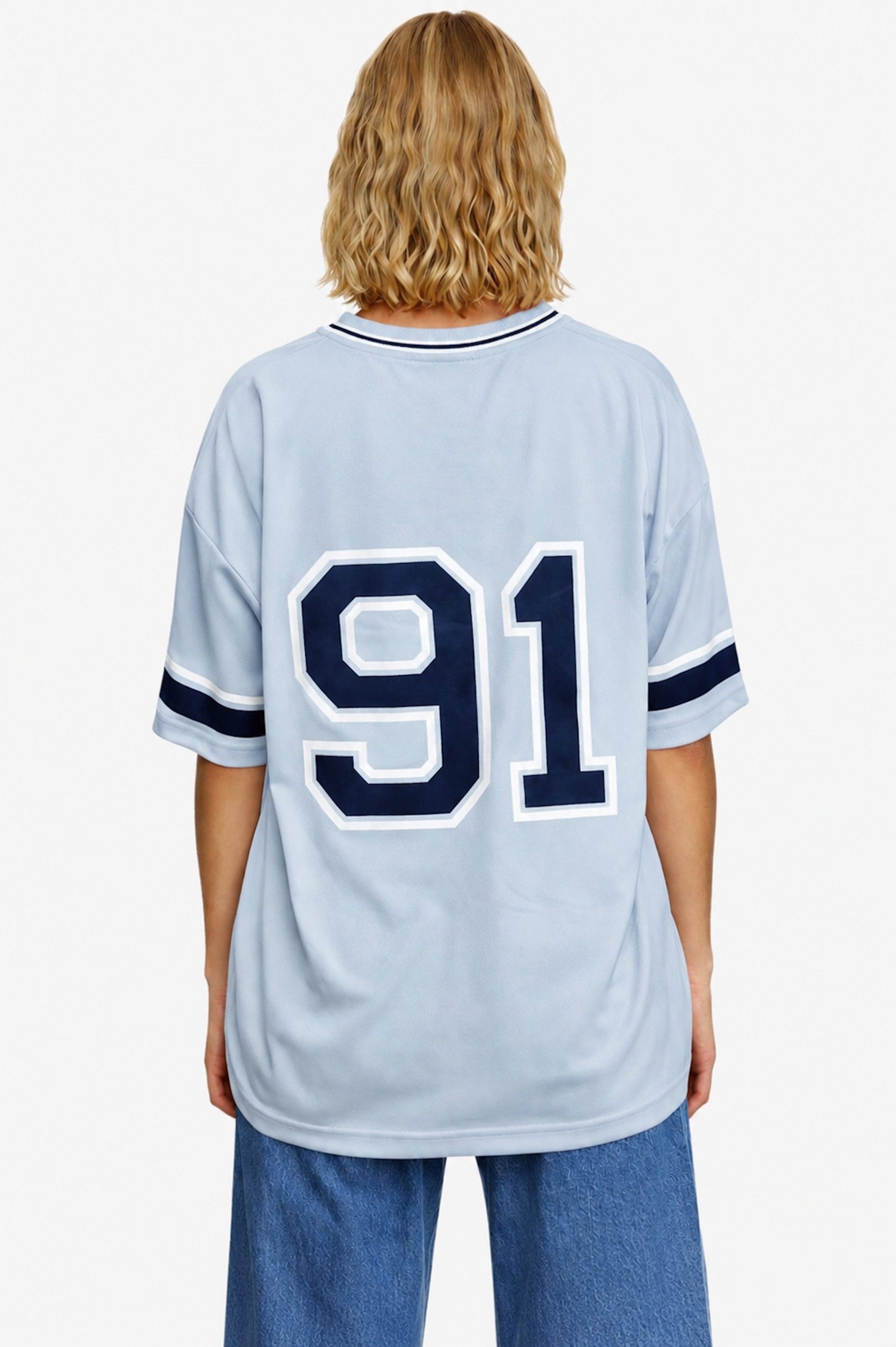 Worldclassca T-Shirt Worldclassca Oversized LA 91 Los Angeles Print T-Shirt College Tee – Bild 2 von 2