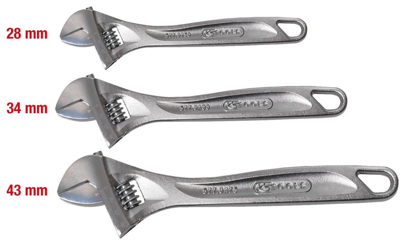 Thumbnail - KS Tools Maulschlüssel Rollgabelschlüssel-Satz, verstellbar, 3-tlg