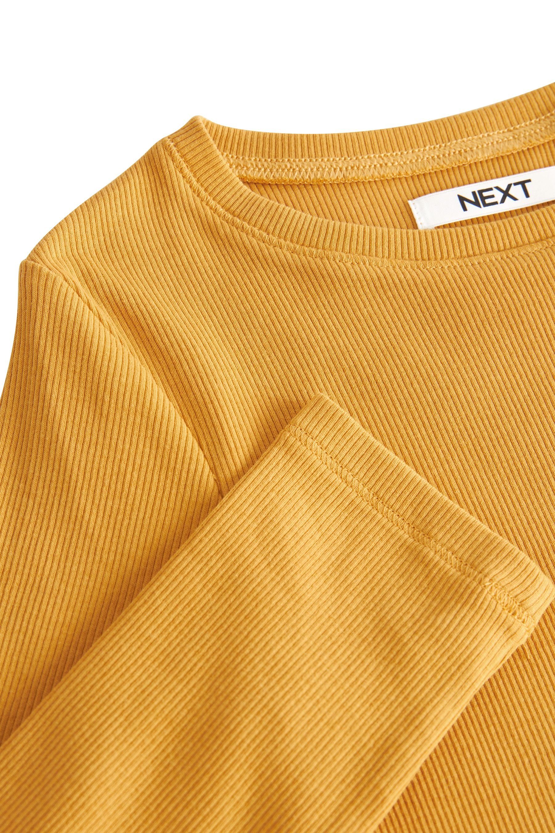 Next Langarmshirt Geripptes Langarmshirt (1-tlg) Ochre Yellow