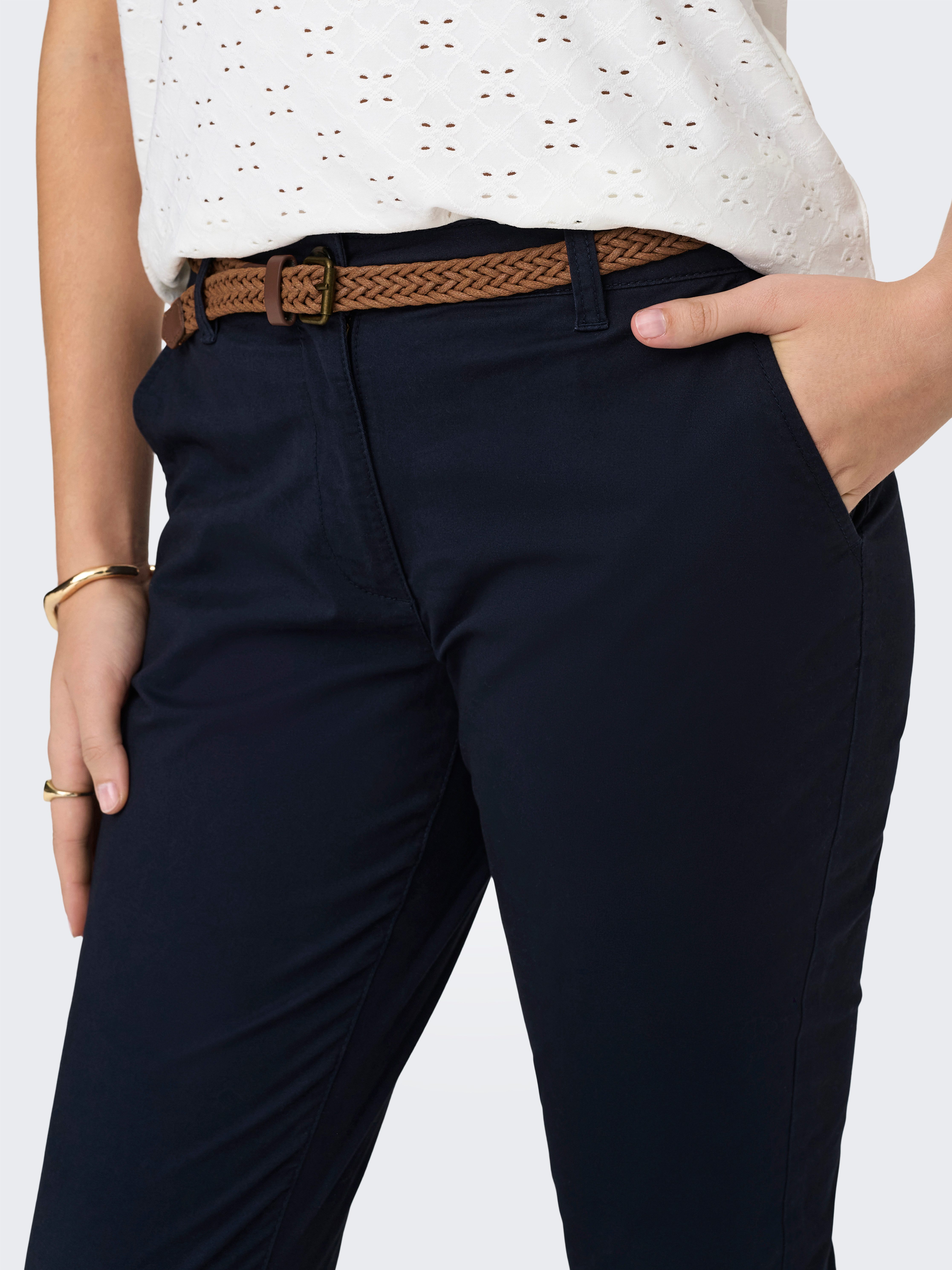JDY Chinohose JDYCHICAGO MW BELTED CHINO PANTS PNT DIA