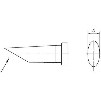 Weller Lötfitting Weller LT-BB Lötspitze Rundform, lang, abgeschrägt Spitzen-Größe 2.4 m, (LT-BB)