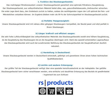 rs-products Staubsaugerbeutel, passend für PHILIPS Power Go: FC8242/09, FC8021/03, FC8021/05, 5 St., wählen Sie zwischen 5 Stk., 10 Stk., 20 Stk., 30 Stk., 50 Stk. und 100 Stk. - ab 9,90 € - kostenloser Versand!