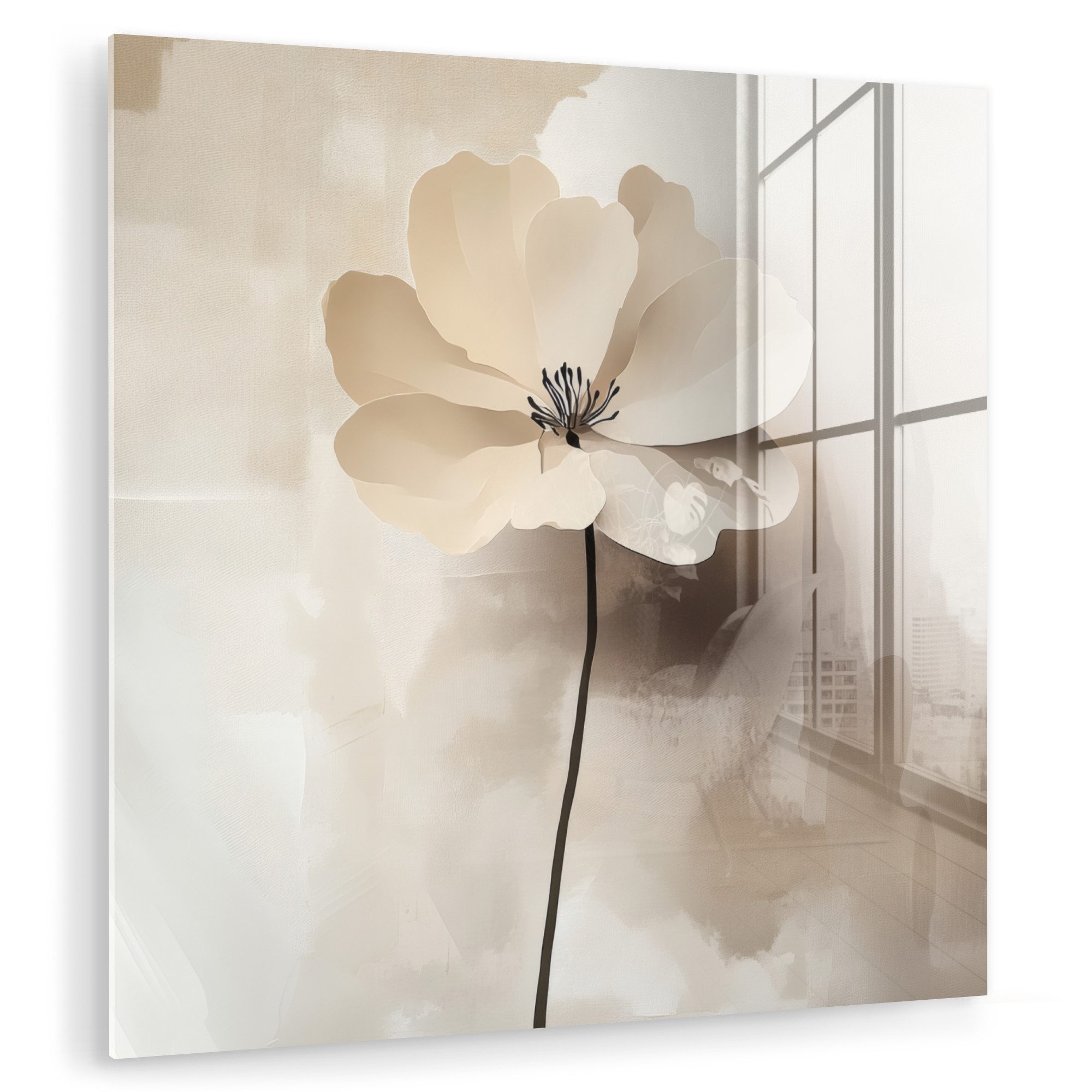 MuchoWow Acrylglasbild Blume - Beige - günstig online kaufen