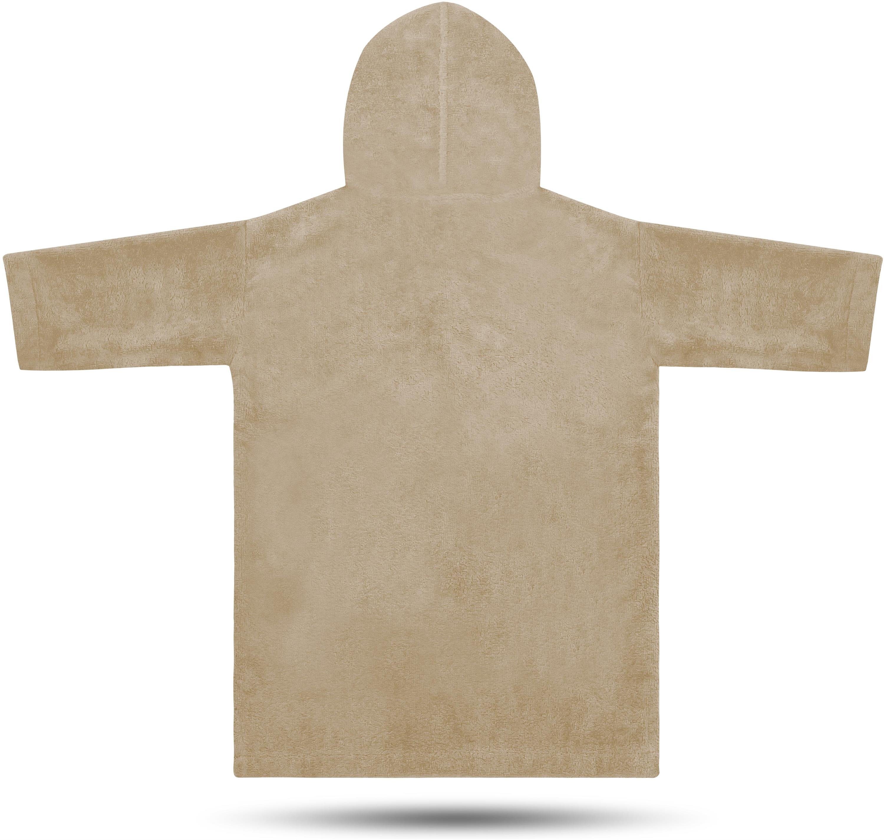 normani Badeponcho Kinder langarm Poncho 6-9 Jahre Pichilemu, Baumwolle, Kapuze, Schlupf, Kinderponcho mit trocknender Baumwoll-Innenseite