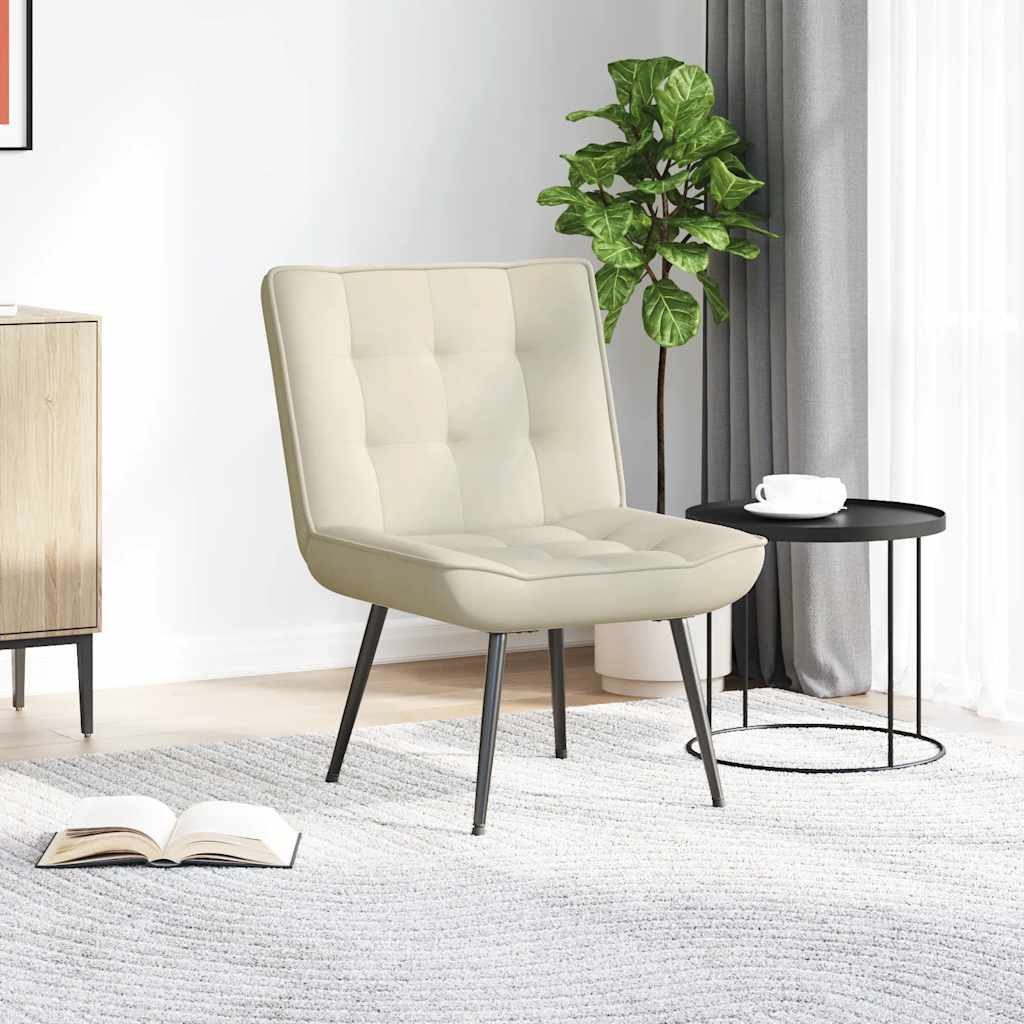 vidaXL Stuhl Relaxsessel Creme 64x74x84 cm Samt