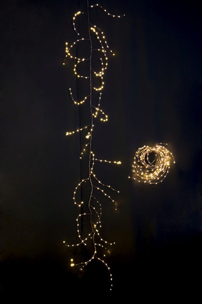 aussen, variabel Weihnachtsdeko Lichterkranz/Lichtergirlande, LED-Lichterkette 240 braun, Dioden als warmw. KONSTSMIDE