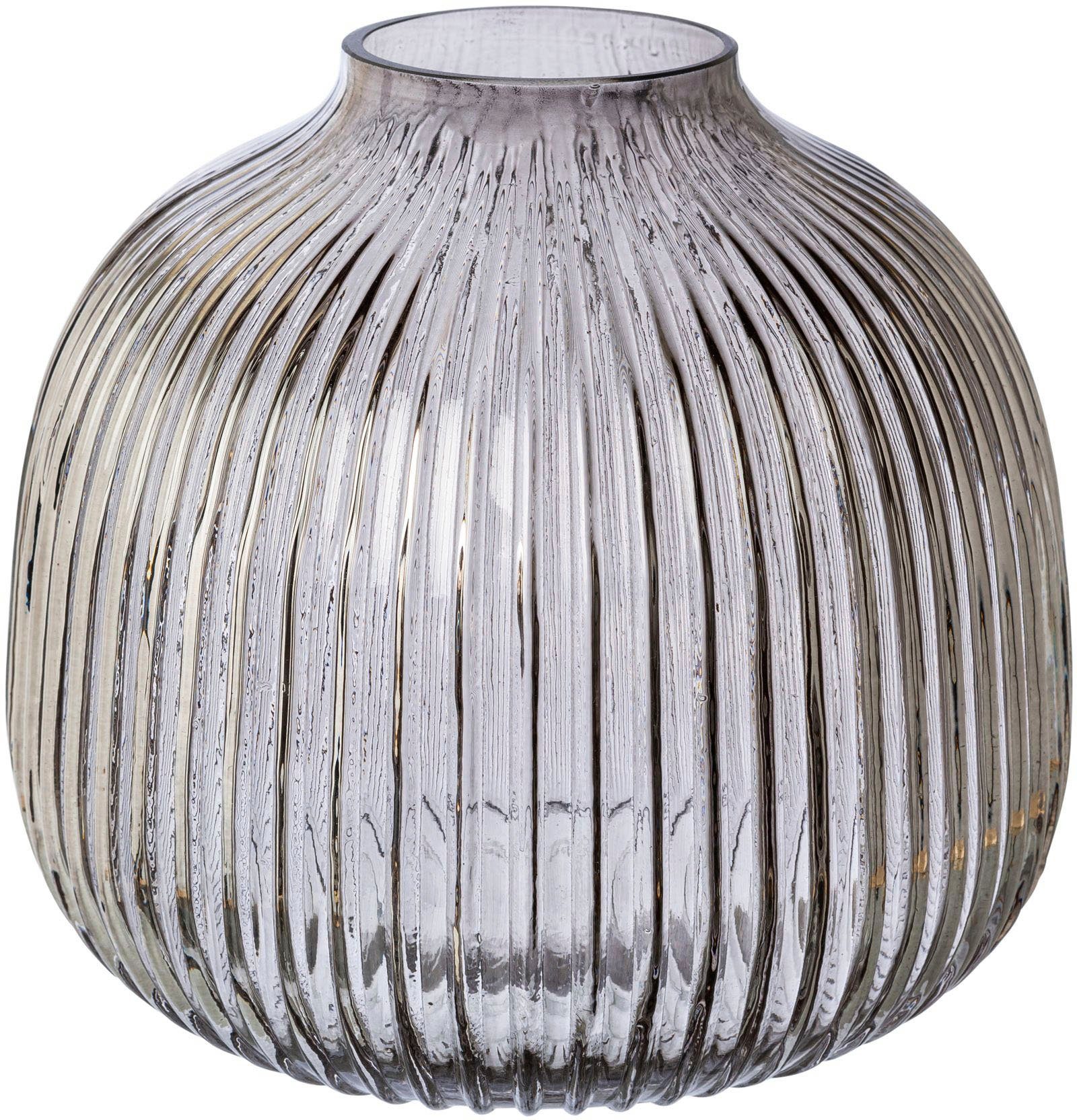 Creativ home Kugelvase MONTE mit Schliffstruktur, ca. St), Vase 18 cm (1 Glas, Höhe aus