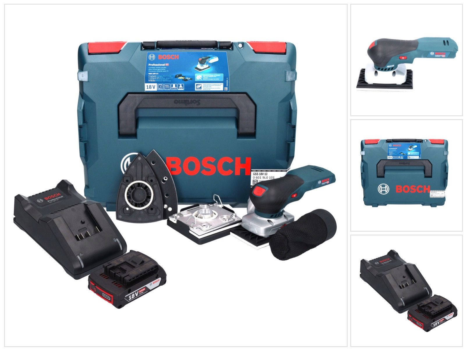 Bosch Professional Akku-Schwingschleifer GSS 18V-13 Akku Schwingschleifer 18 V + 1x Akku 2,0 Ah + Ladegerät