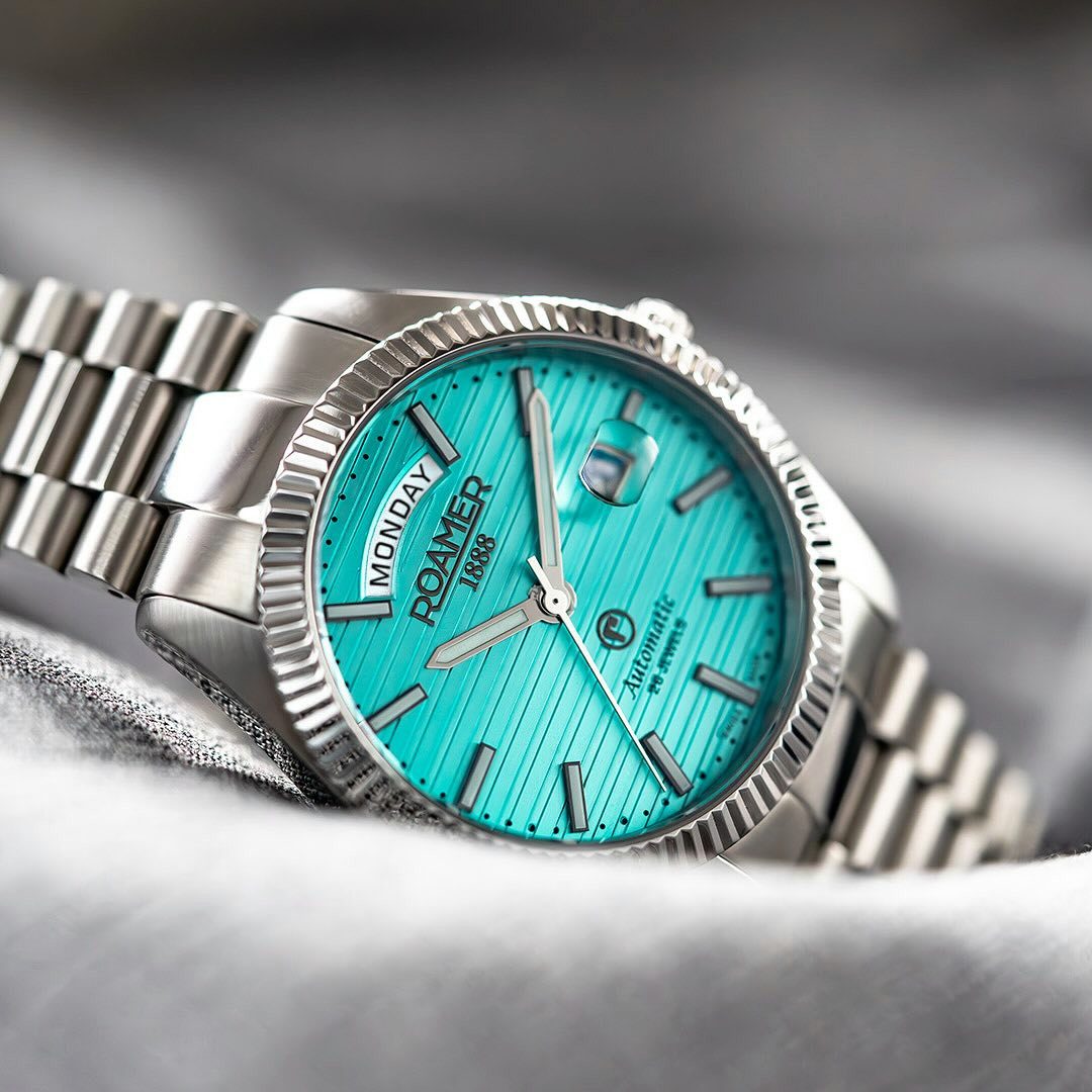 Roamer Schwezer Uhr R-Lne Classc, Das Gehäuse St Aus Edelstahl Und