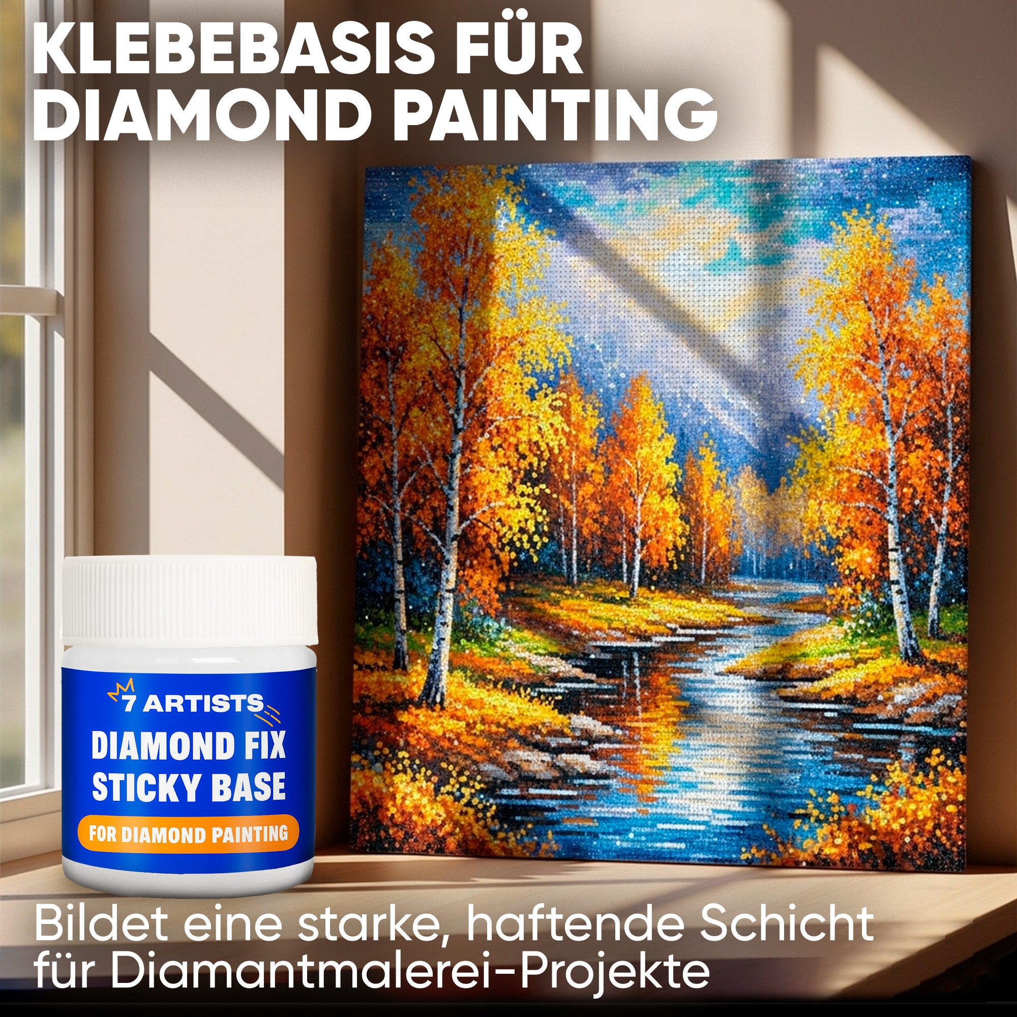 7 Artists Bastelkleber 7 Artists Diamond Painting Kleber Transparent - Sticky Base, 50 ml, 100 ml