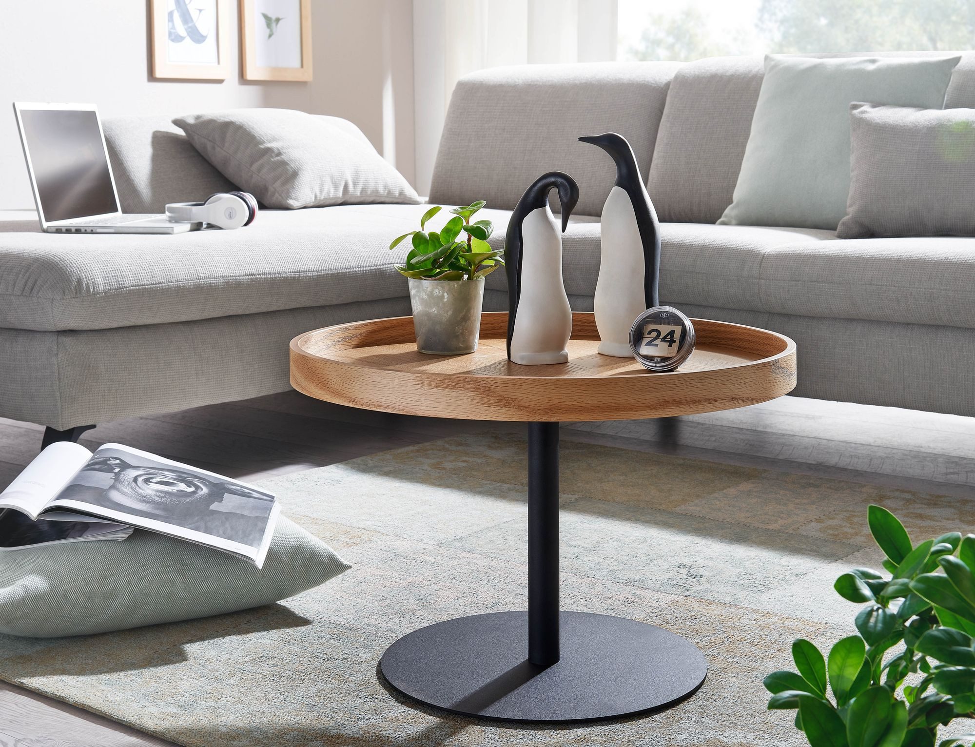 FINEBUY Couchtisch FB74011 Sofatisch 61x61x40 cm Wohnzimmertisch Holz Metal günstig online kaufen