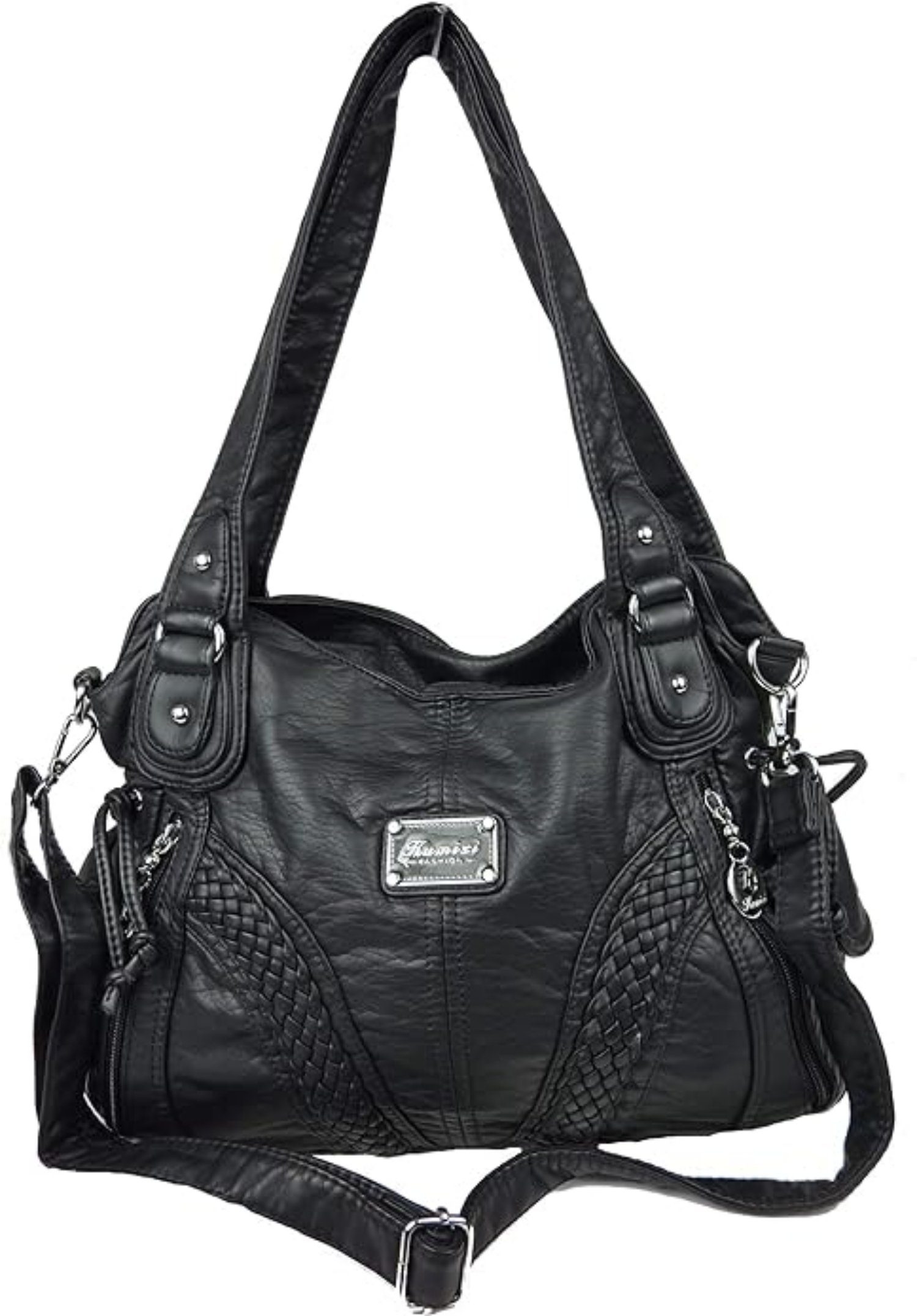 Taschen4life Schultertasche Damen Handtasche 1555-3, Schultertasche mit extra Trageriemen, Alltagstasche