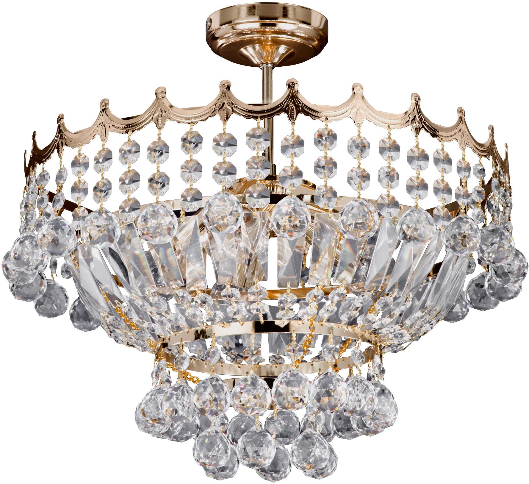 Searchlight Kronleuchter Deckenleuchte Versailles, 5-flammig, ohne Leuchtmittel, Glamourös