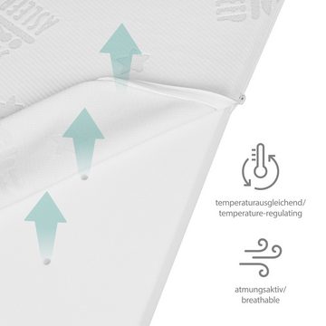 Babymatratze safe asleep® - Comfort Air Roll, roba®, 9 cm hoch, (erhältlich in 3 Größen: 60x120, 70x140 oder 90x200 cm), mit hochwertigem Jacquard Bezug & gelochtem Matratzenkern
