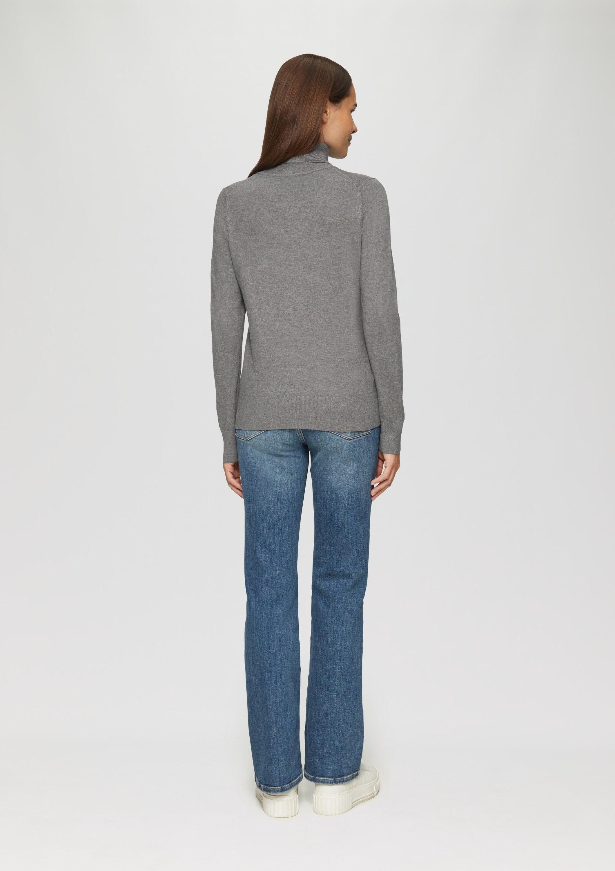 s.Oliver Longpullover Strickpullover Feinstrickpullover mit Rollkragen