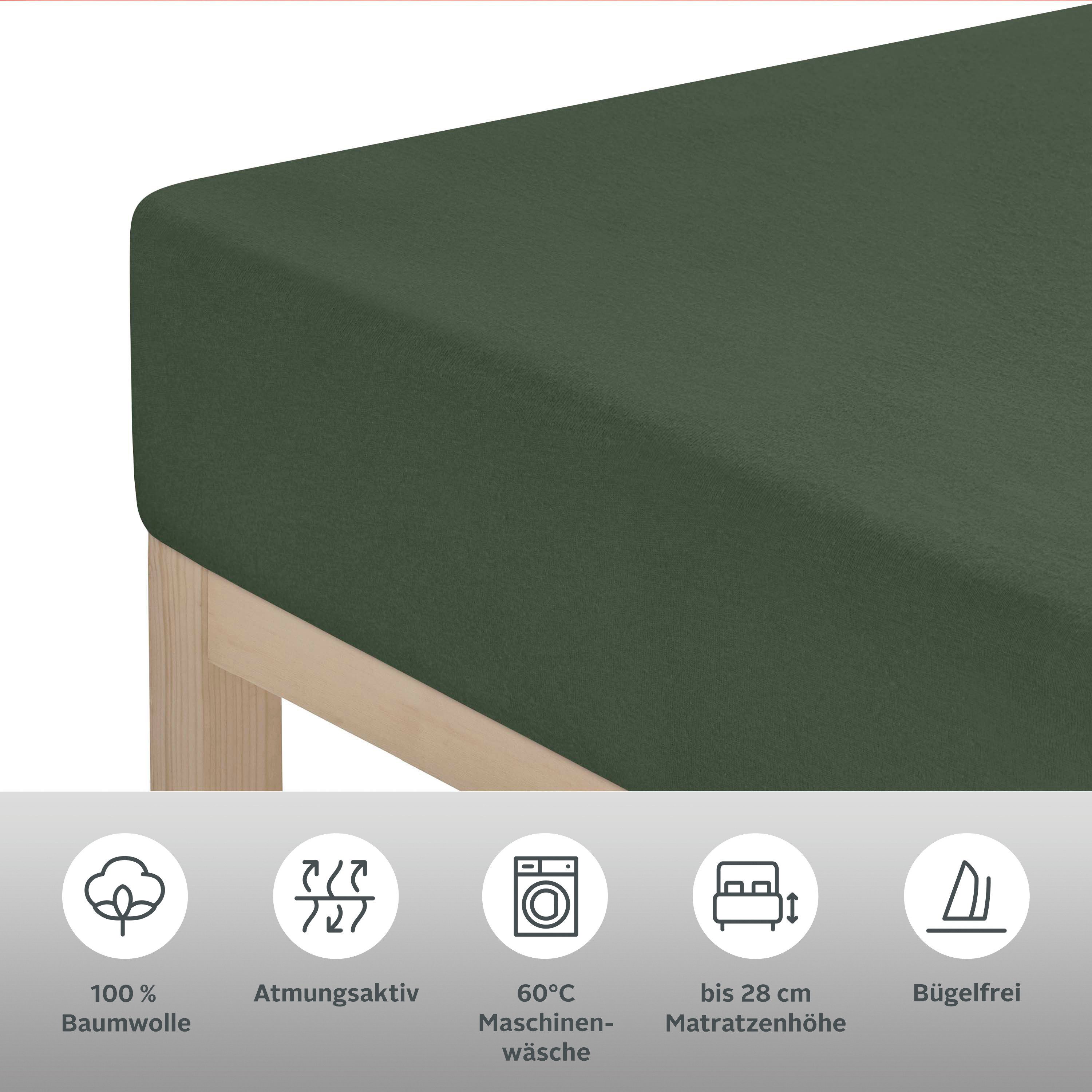 OTTO home Spannbettlaken BLACKBERRY in PREMIUM und BASIC Qualität, 100% Baumwolle, Jersey (110 g/m), Gummizug: rundum, (1 Stück), für hohe Matratzen bis 28 cm,  – Bild 4 von 5