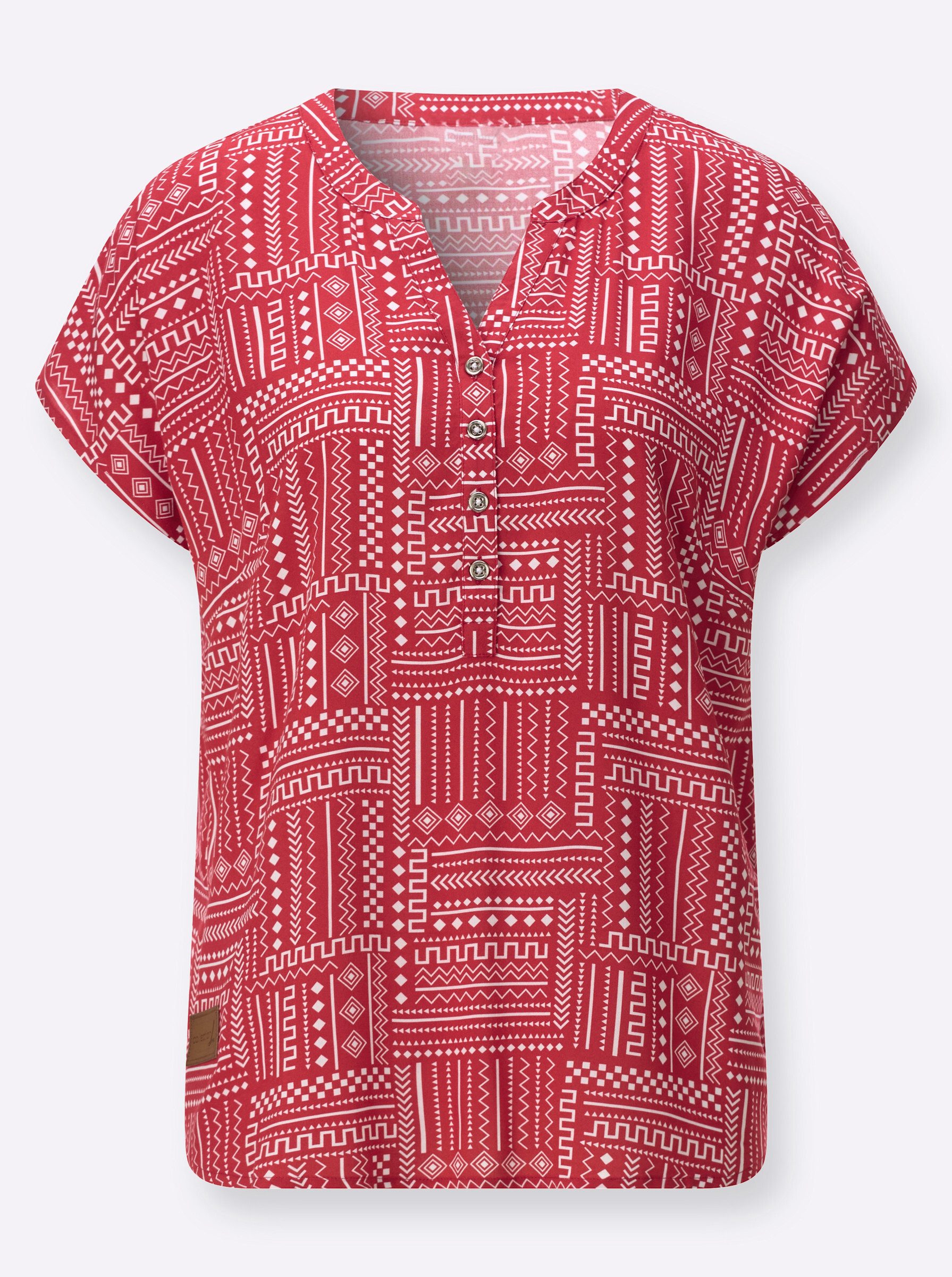 Witt Klassische Bluse Druck-Bluse Kurzarm