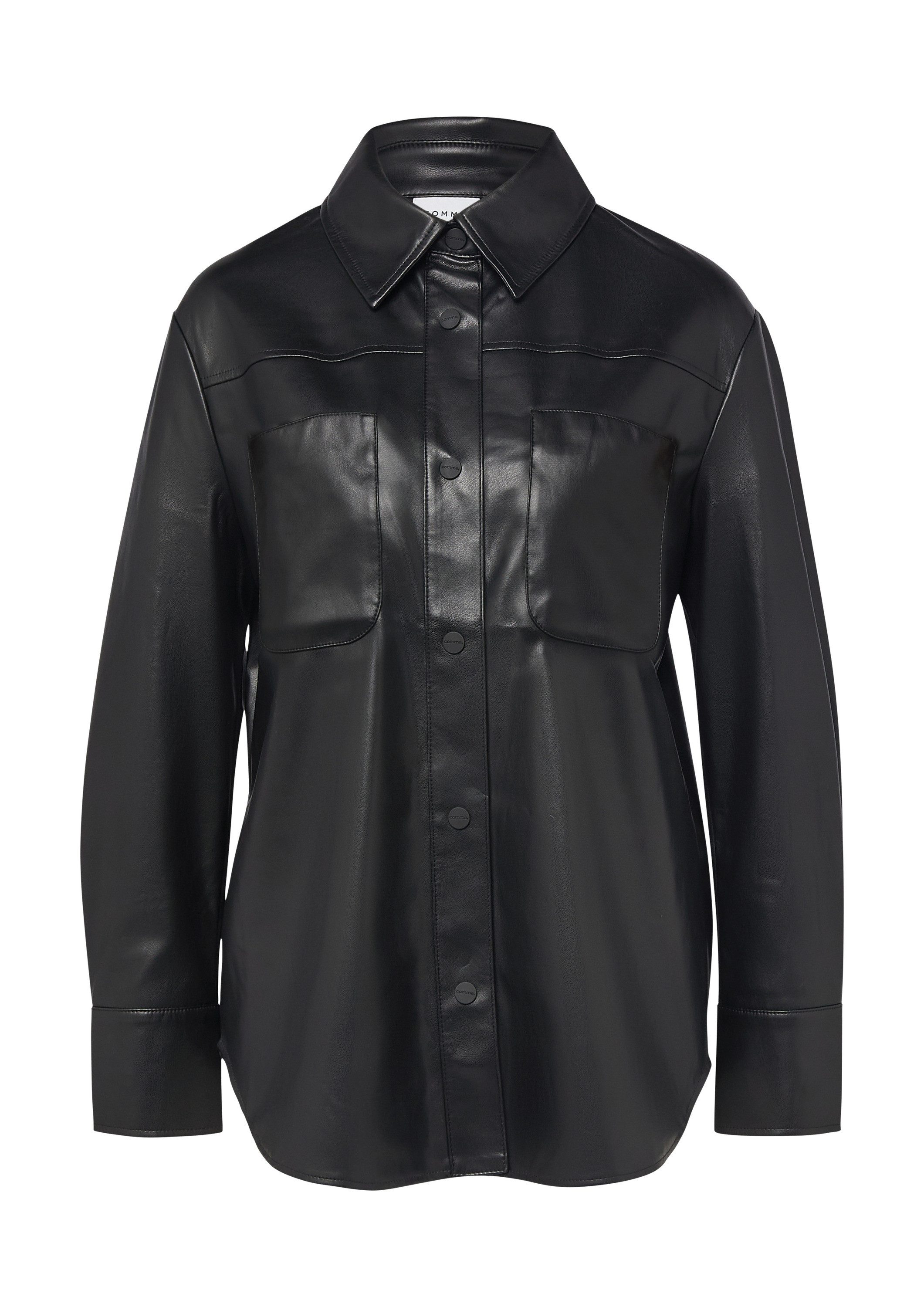 comma Funktionsjacke Indoor-Jacke Overshirt aus Kunstleder