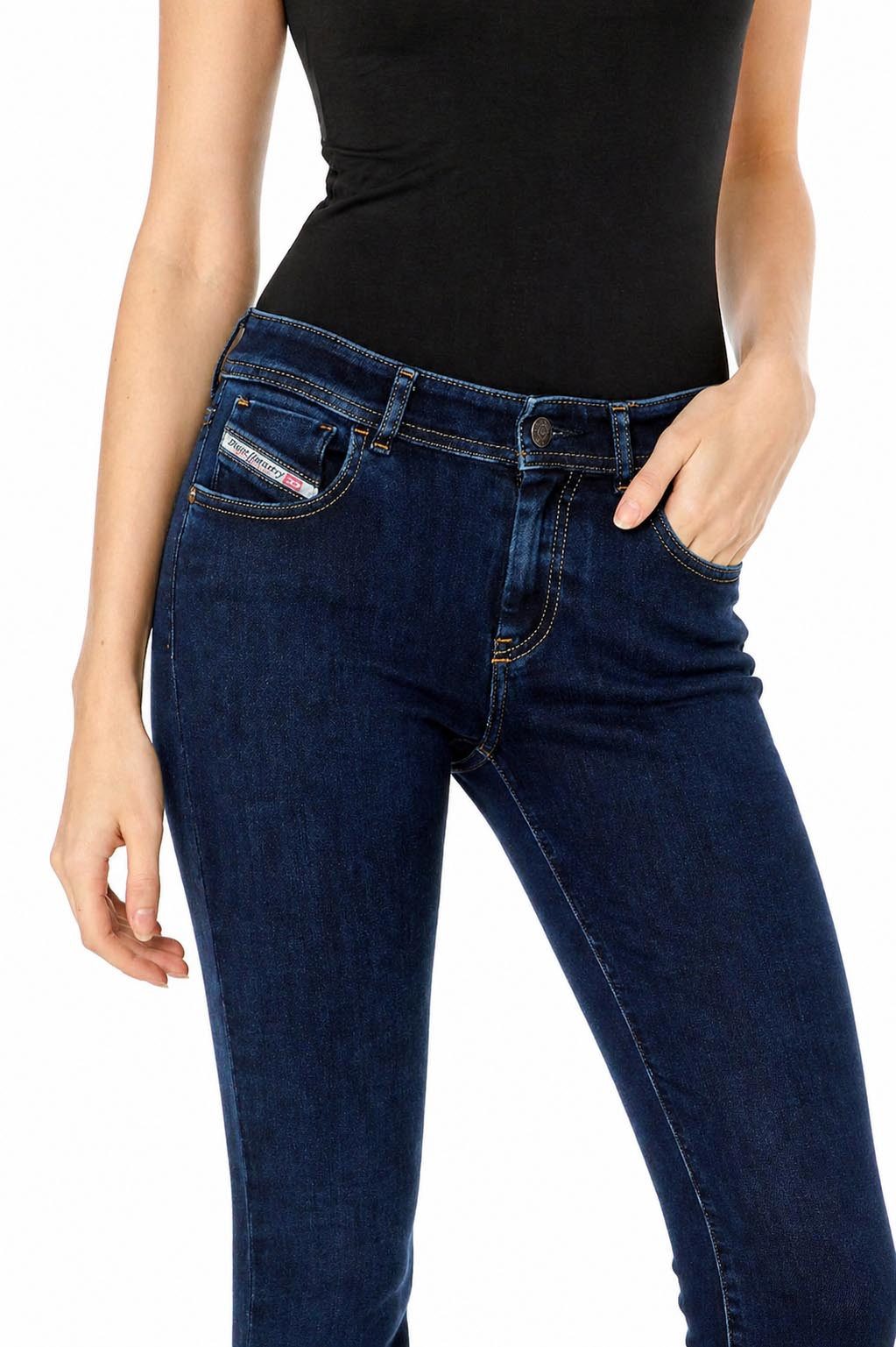 Diesel Straight-Jeans Diesel Slandy 09H80, Damen Jeans Slim Straight
