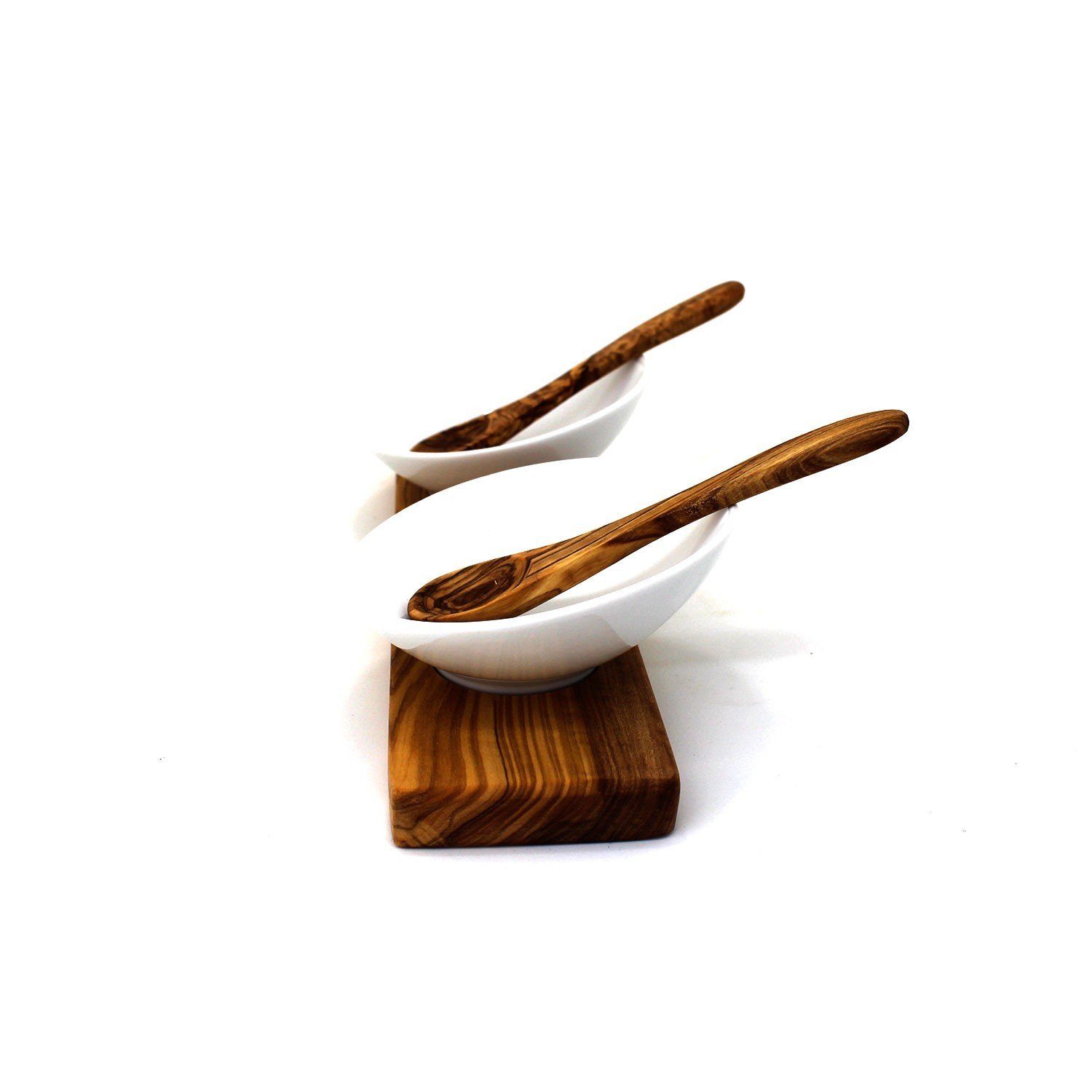 Servierplatte mitienda Dipschalen oval Holz Porzellan & Set 10cm