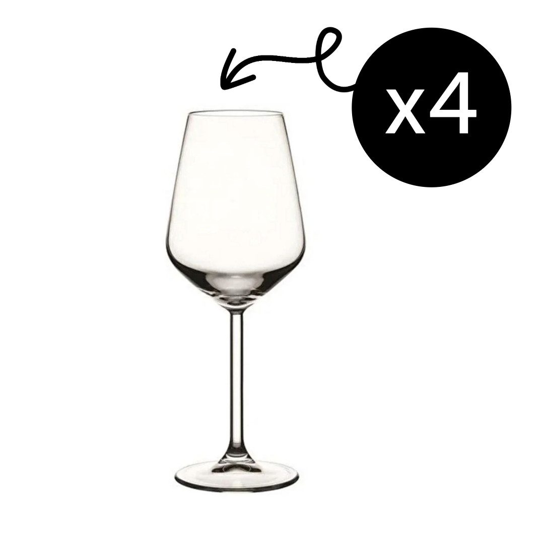 Pasabahce Gläser-Set Allegra Weißweinglas, 4-tlg., Glas, Weingläser, Robust & Glänzend, 4er Set, 350 ml