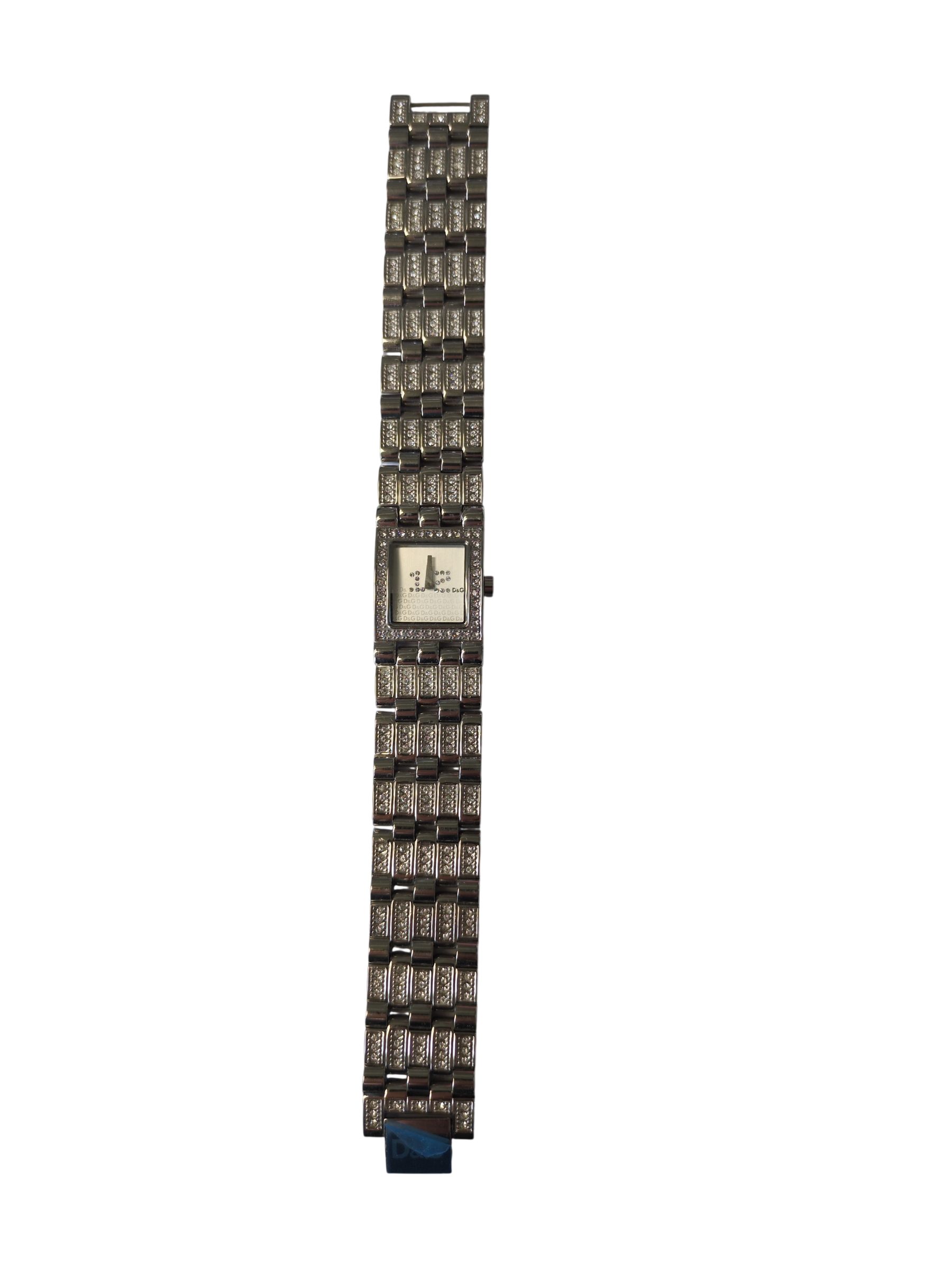D&G Quarzuhr Damenuhr Armbanduhr Edelstahl Silber, Zirkonia, Flach, Schlicht