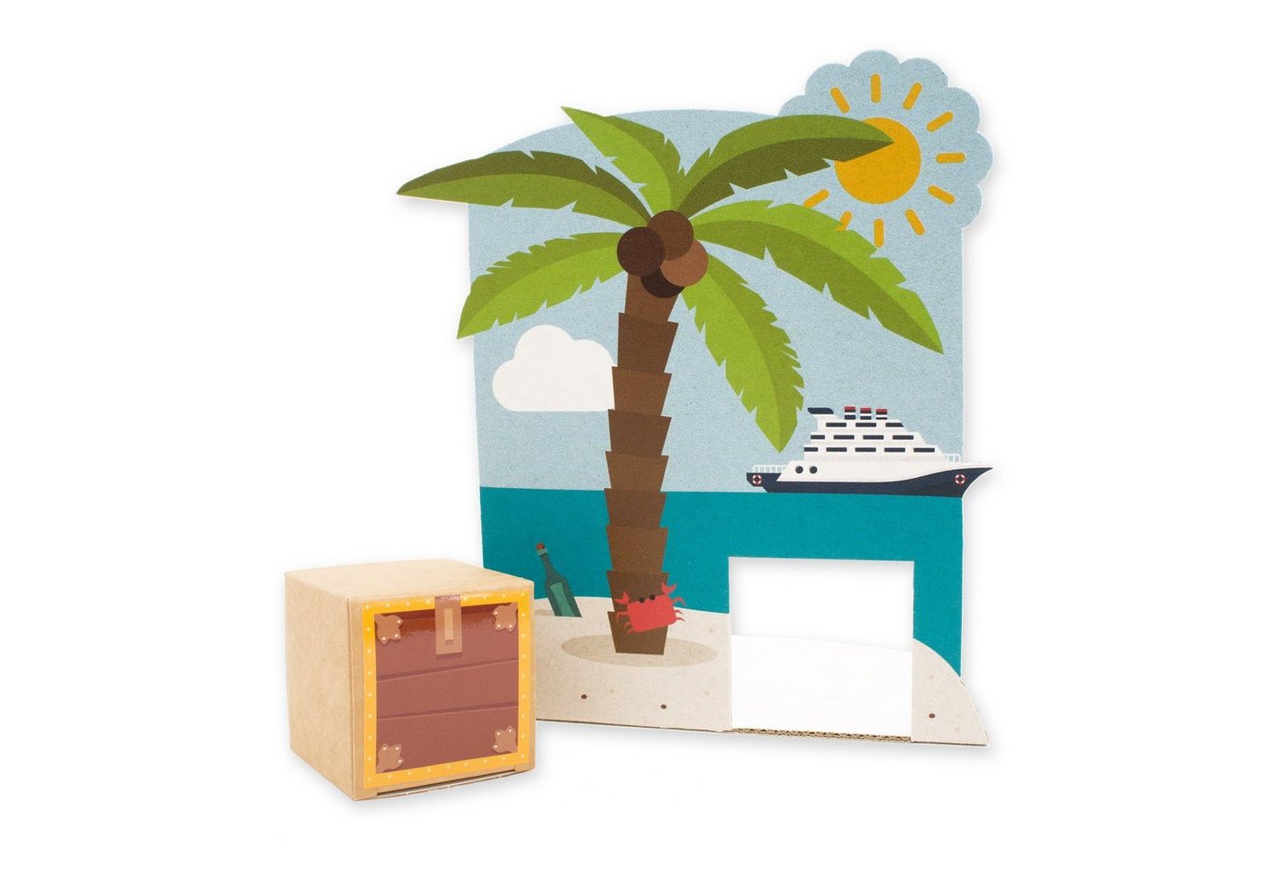 Thumbnail - itenga Geschenkbox itenga Geldgeschenkverpackung Insel mit Schatztruhe