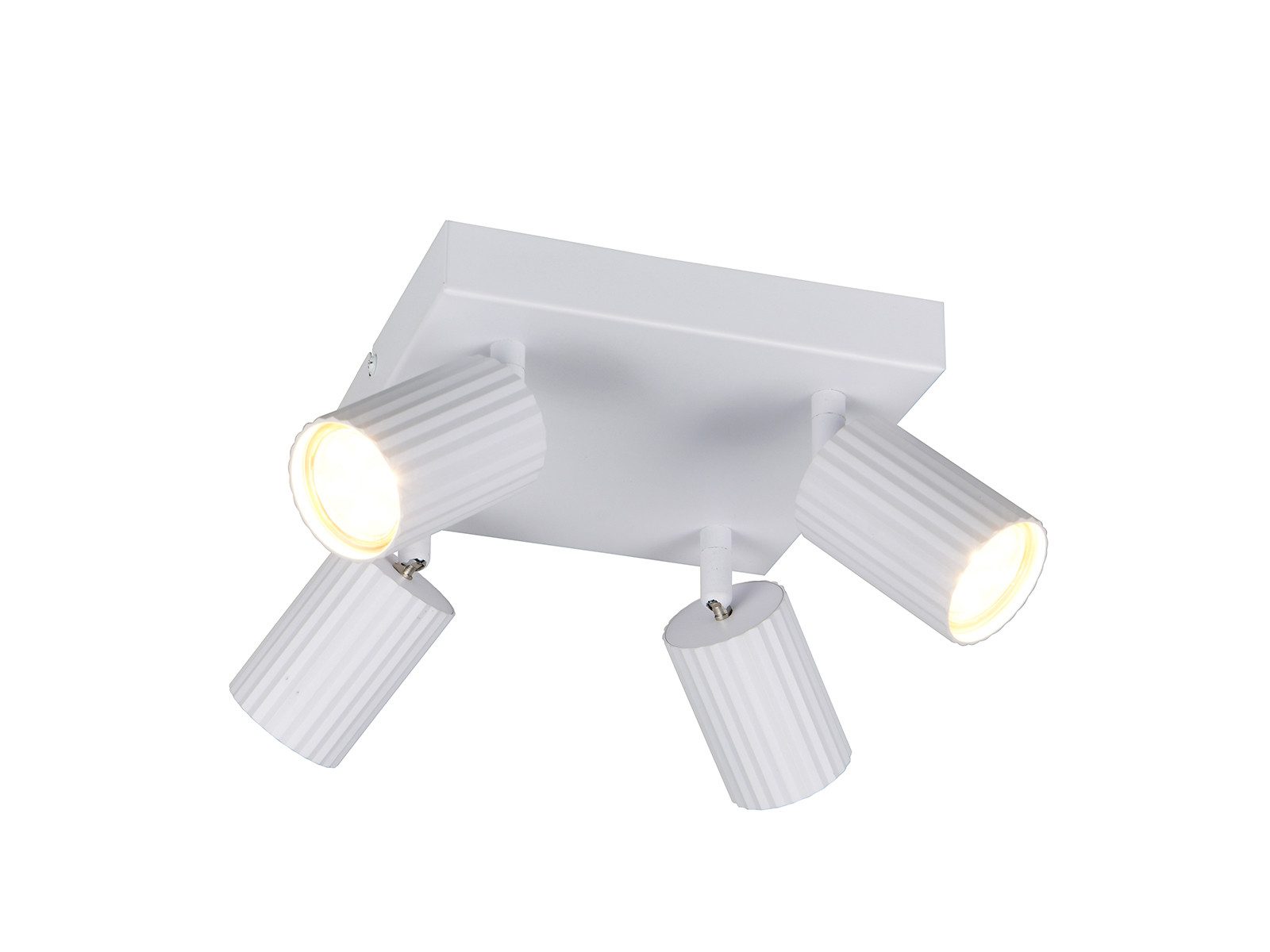 TRIO Leuchten LED Deckenstrahler, Dimmfunktion, LED wechselbar, Warmweiß, Innen Прожекторы mit 4 schwenkbaren Пятна aus Metall, 20 x 20cm